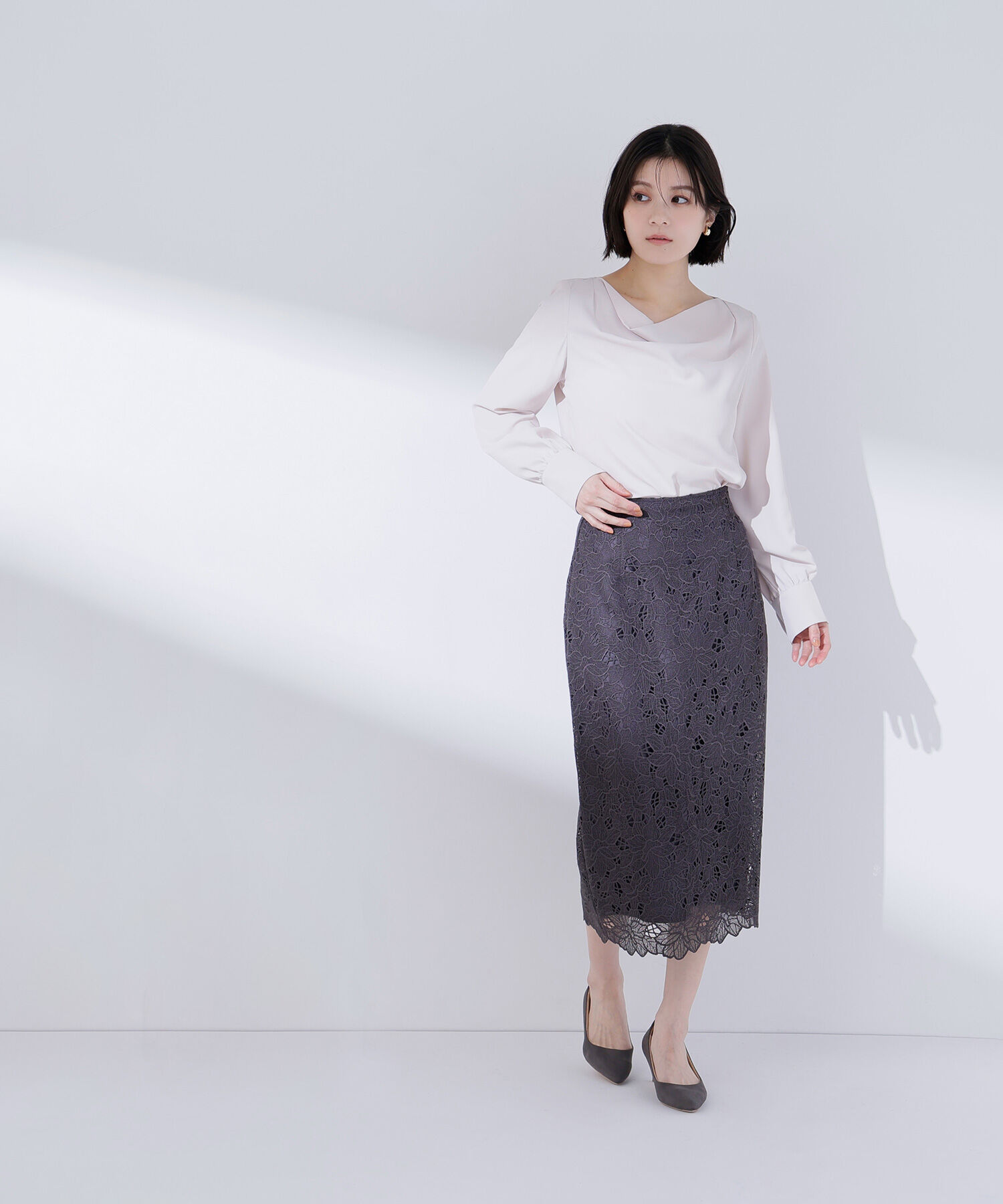  「ドレープネックブラウス」|シャツ・ブラウス|