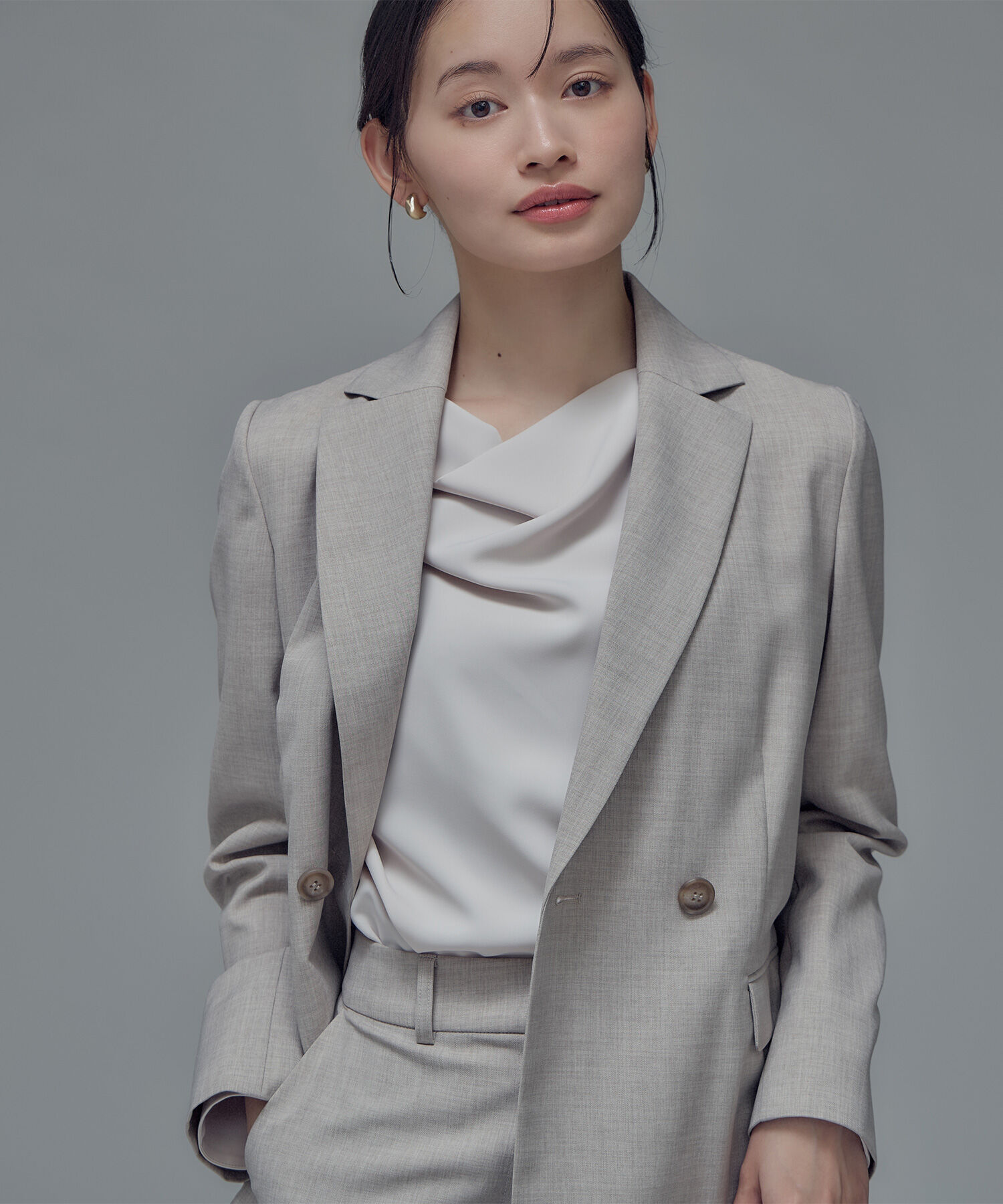  「ドレープネックブラウス」|シャツ・ブラウス|