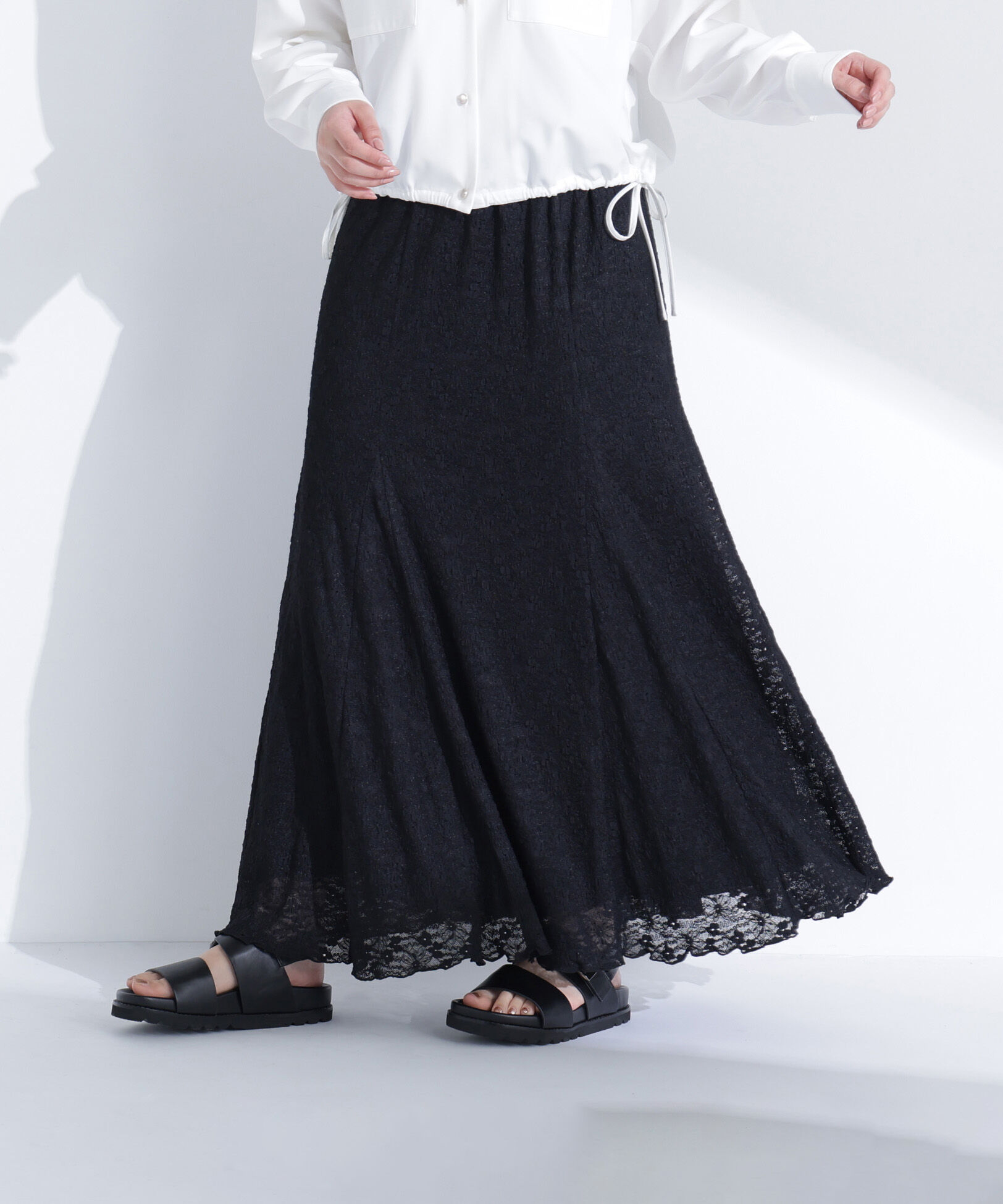 「切替レースマーメイドスカート」|スカート|