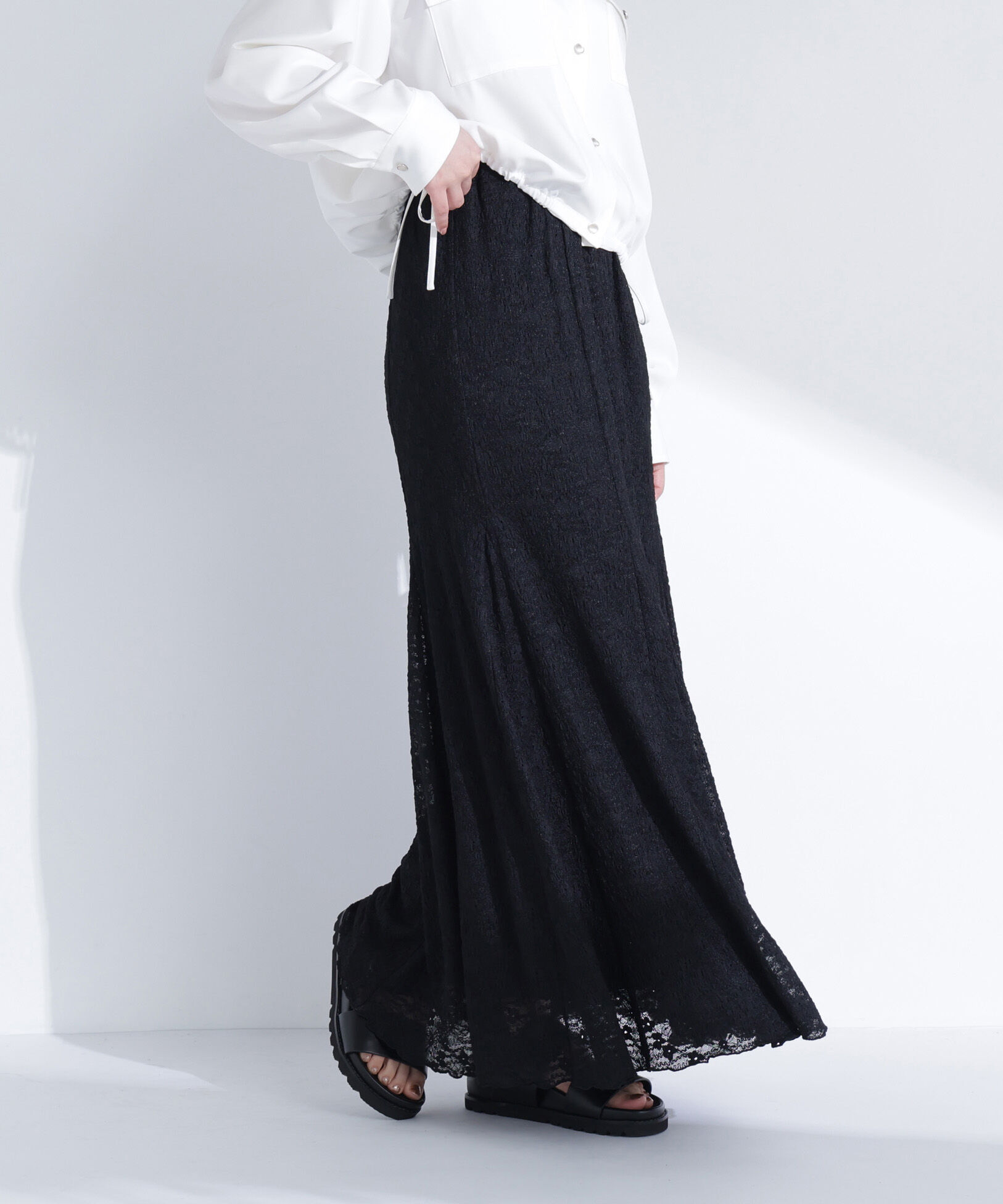  「切替レースマーメイドスカート」|スカート|