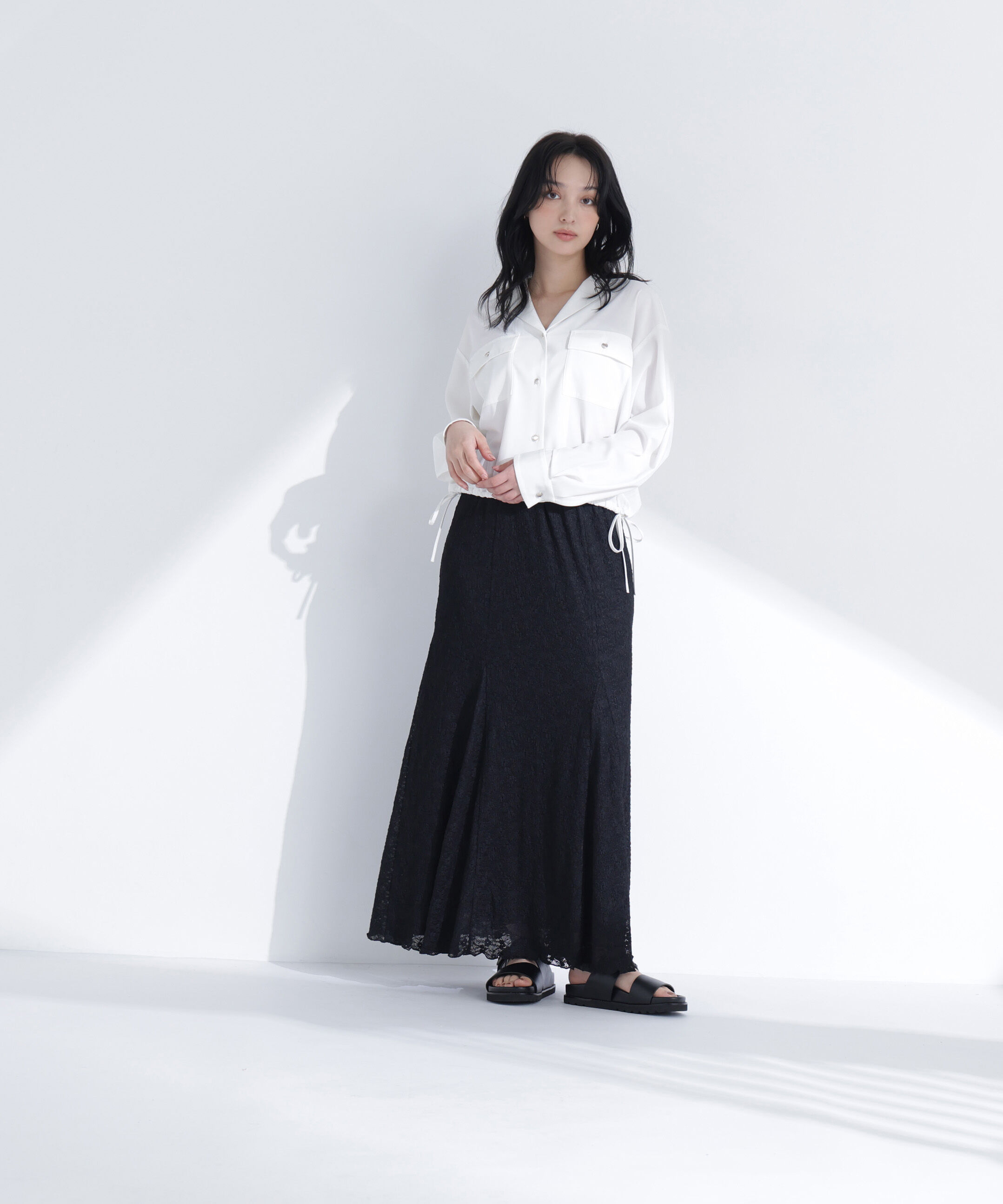  「切替レースマーメイドスカート」|スカート|