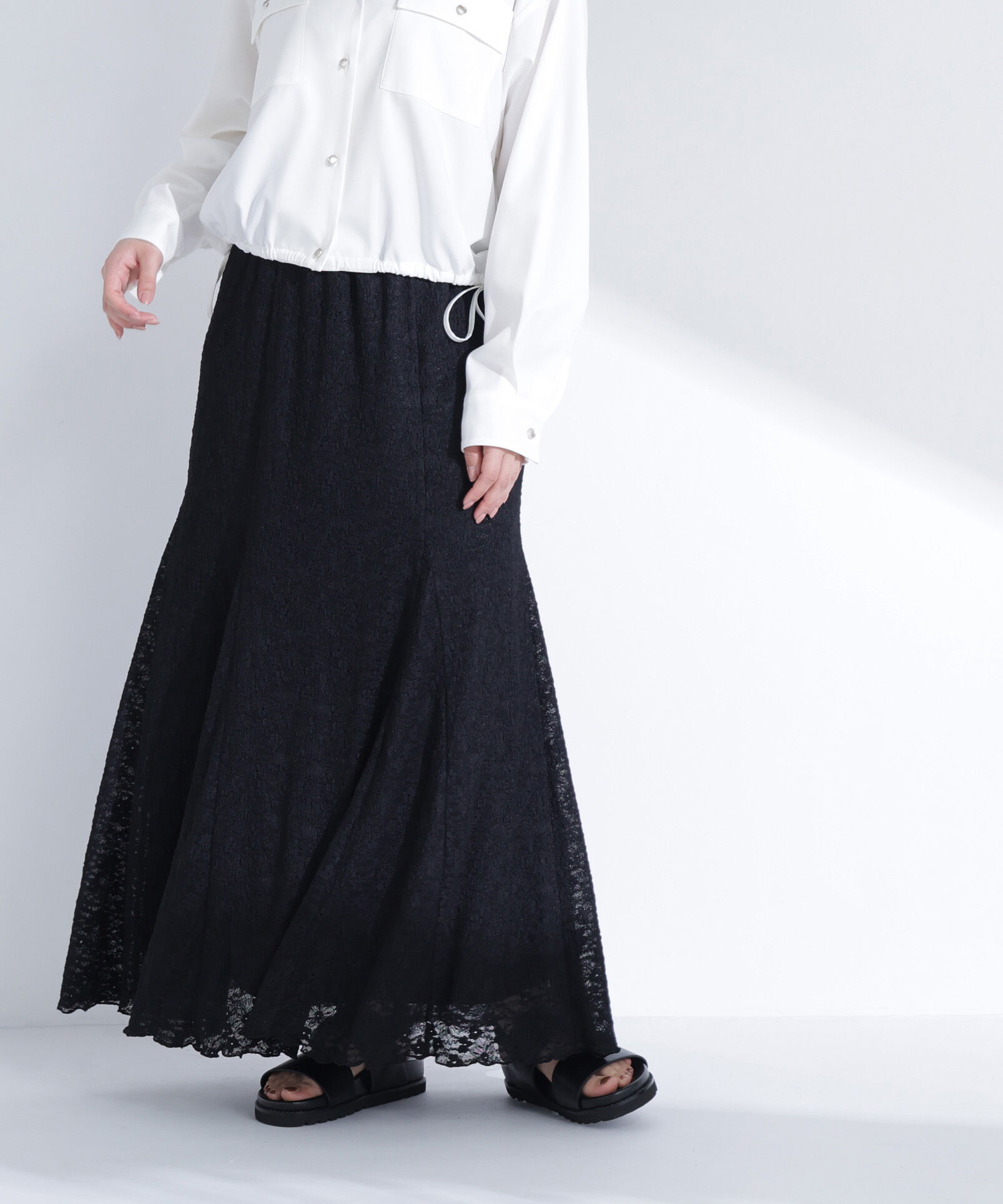  「切替レースマーメイドスカート」|スカート|