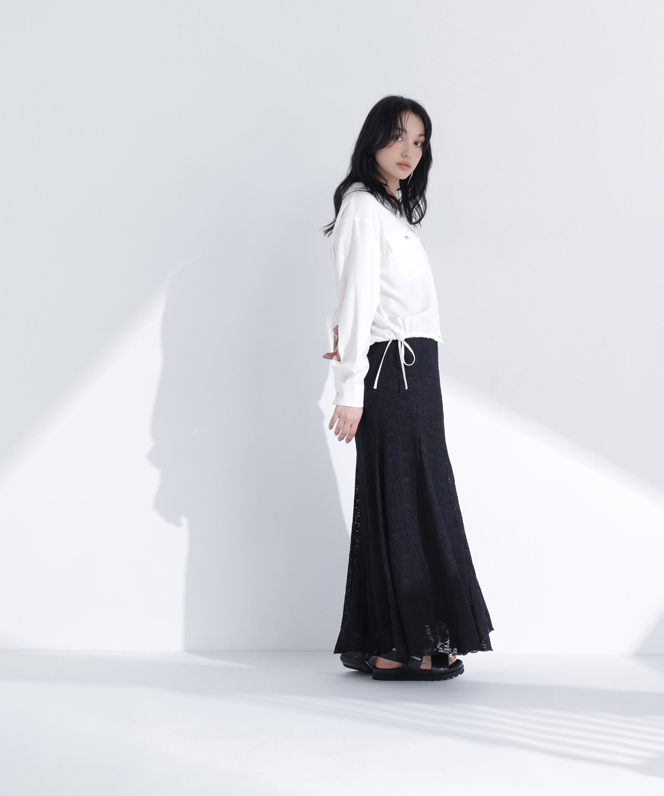  「切替レースマーメイドスカート」|スカート|