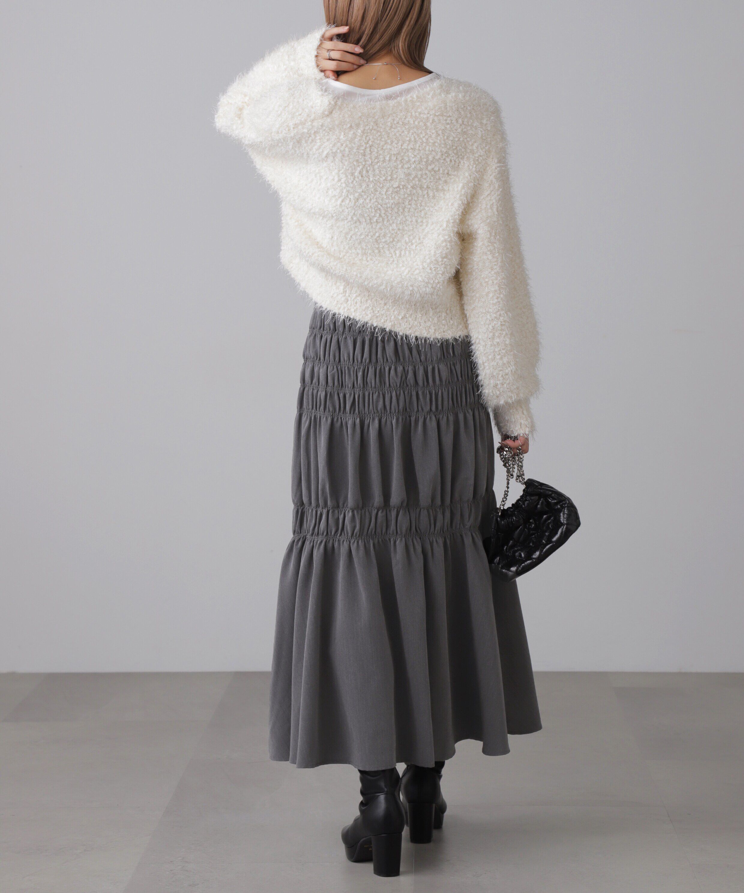  「[低身長サイズ/Sシリーズ]ランダムシャーリングスカート」|スカート|