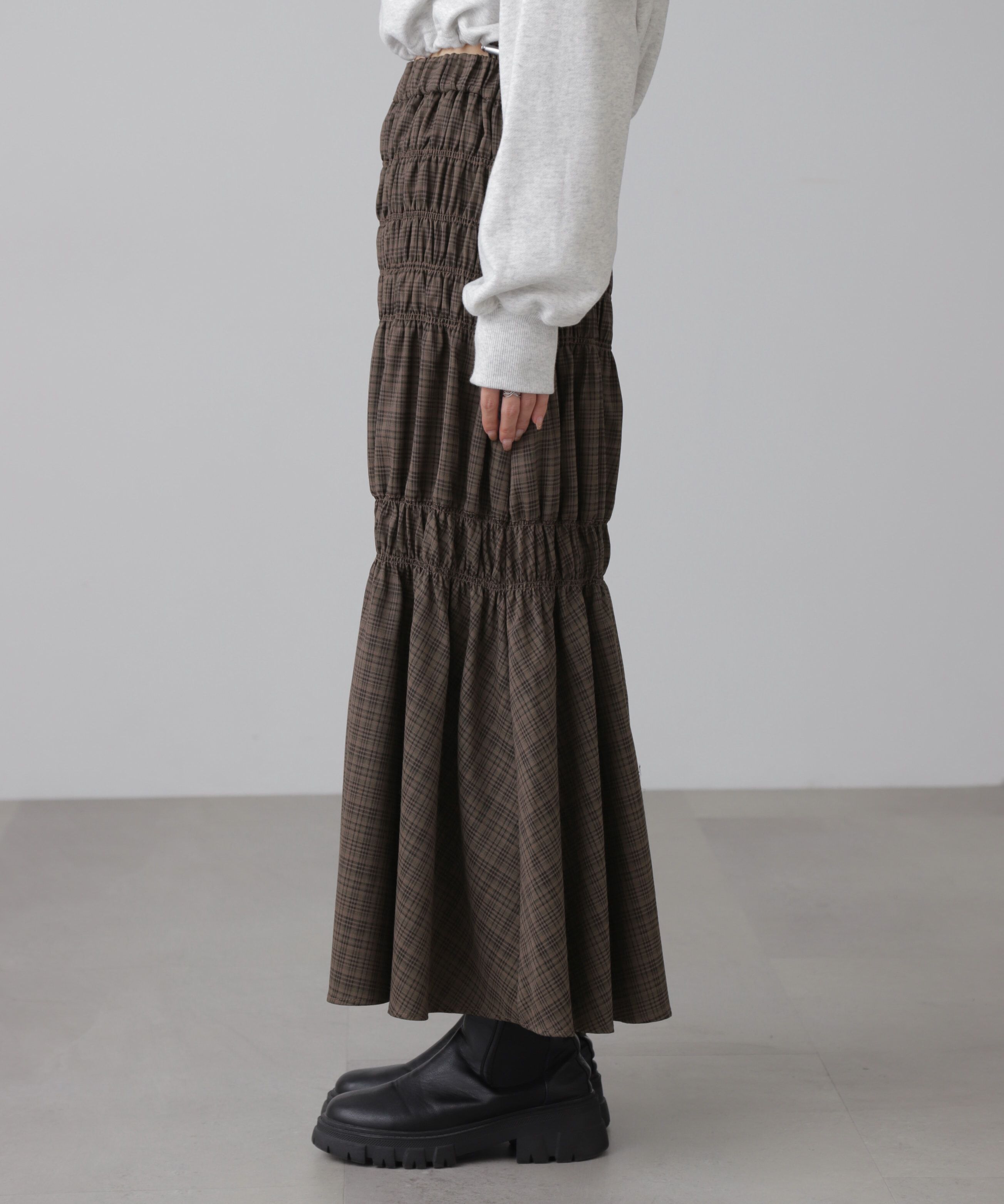  「[低身長サイズ/Sシリーズ]ランダムシャーリングスカート」|スカート|