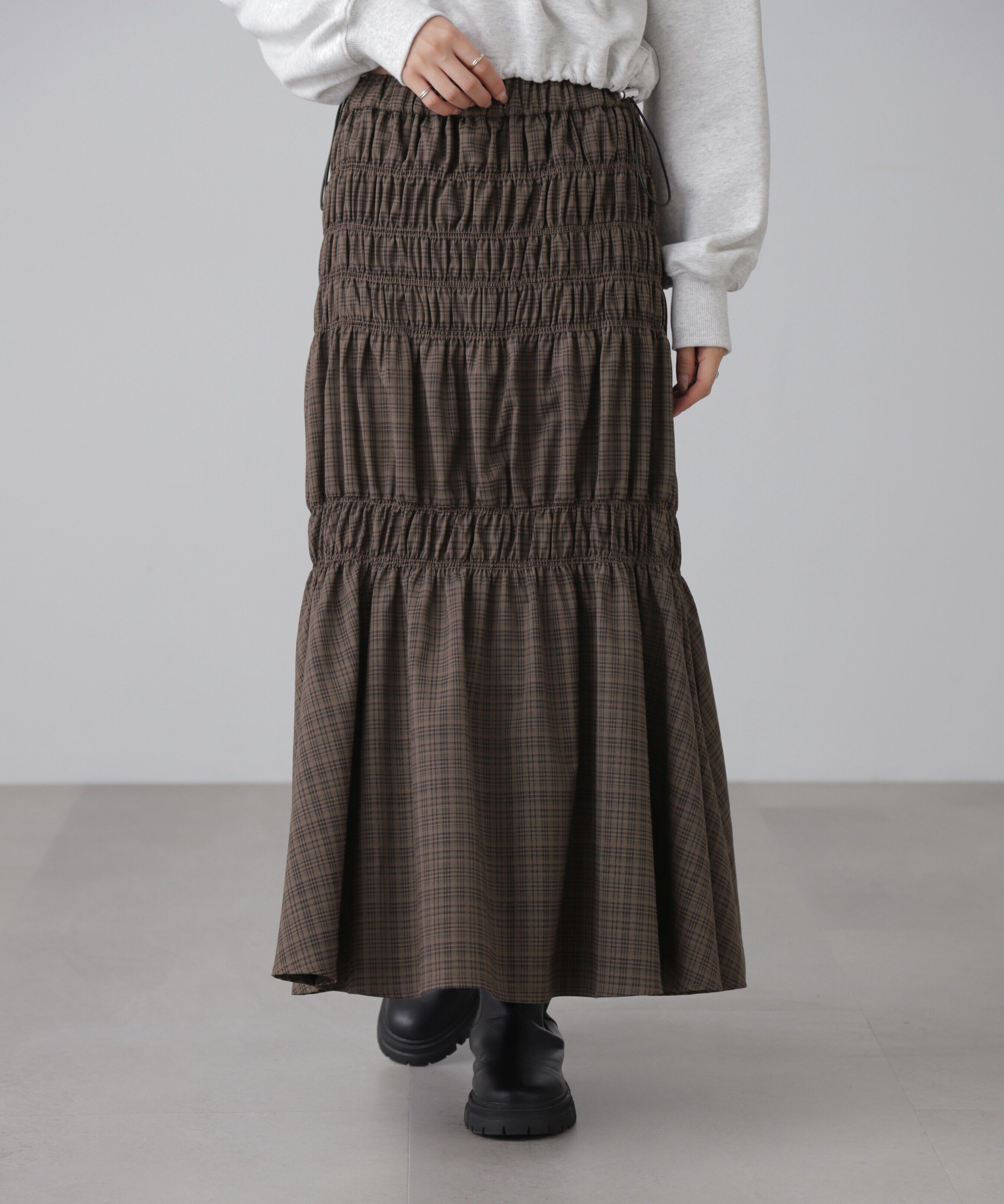  「[低身長サイズ/Sシリーズ]ランダムシャーリングスカート」|スカート|