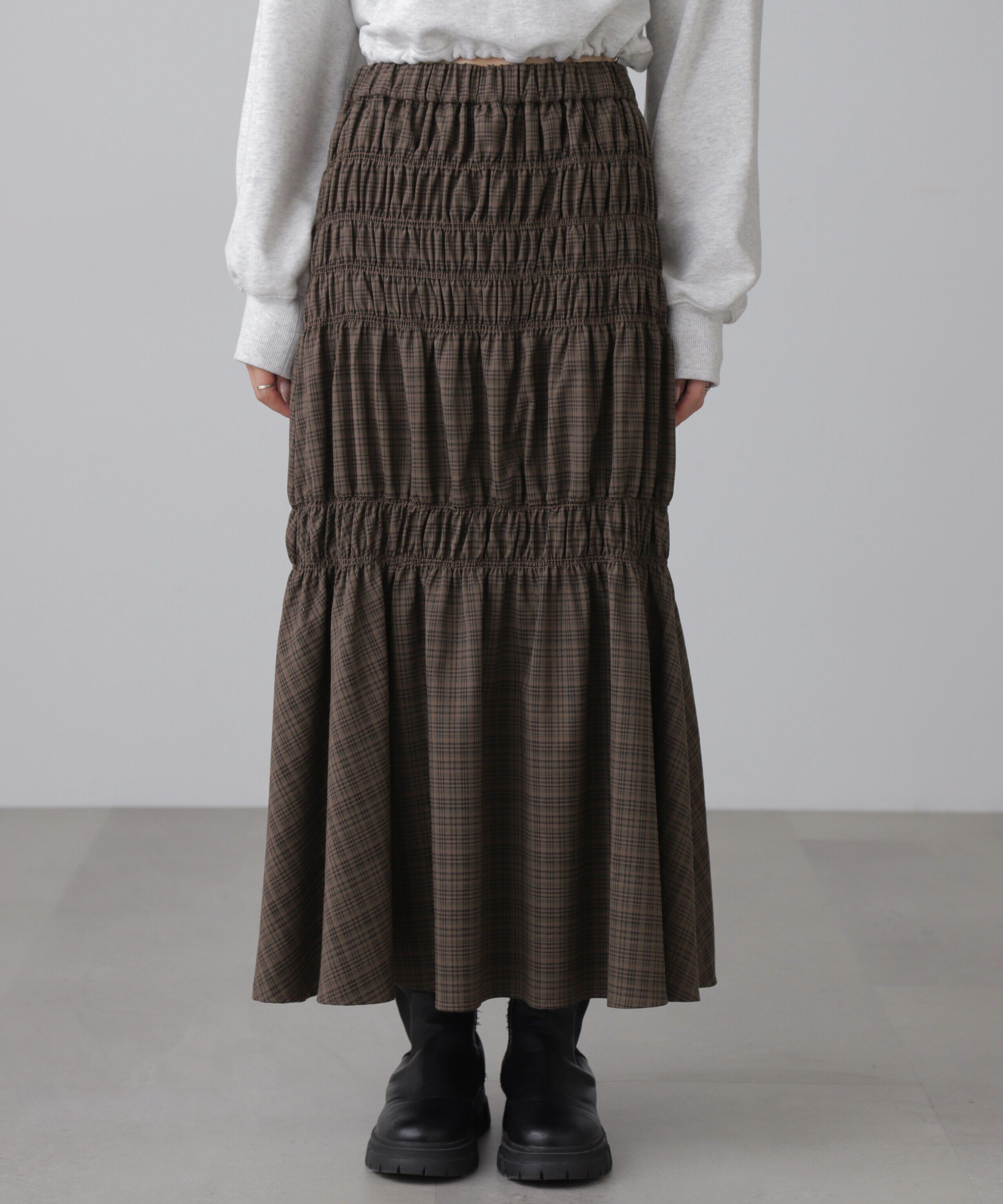  「[低身長サイズ/Sシリーズ]ランダムシャーリングスカート」|スカート|