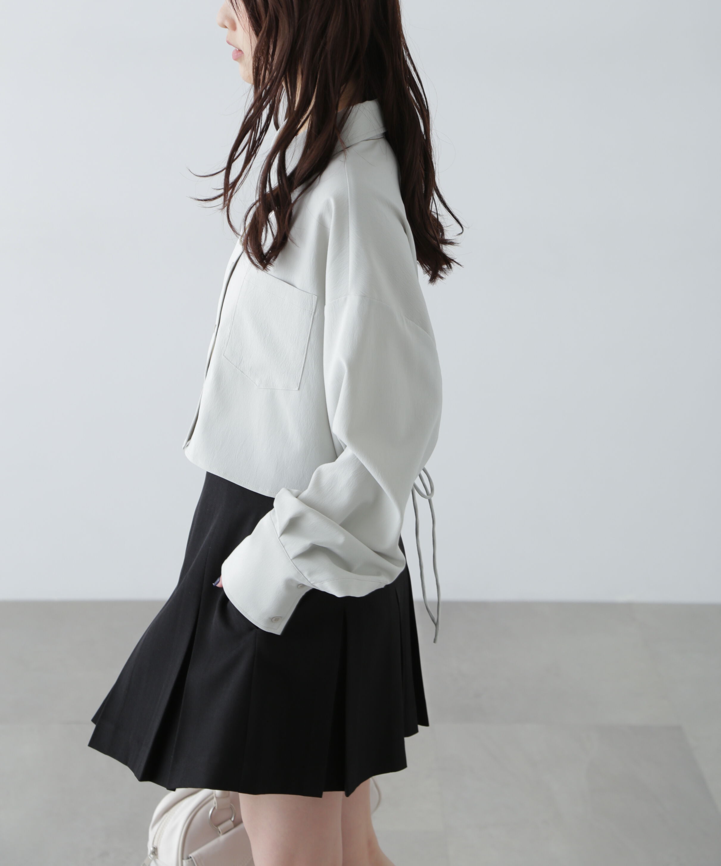  「バックレースアップショート丈シャツ」|シャツ・ブラウス|