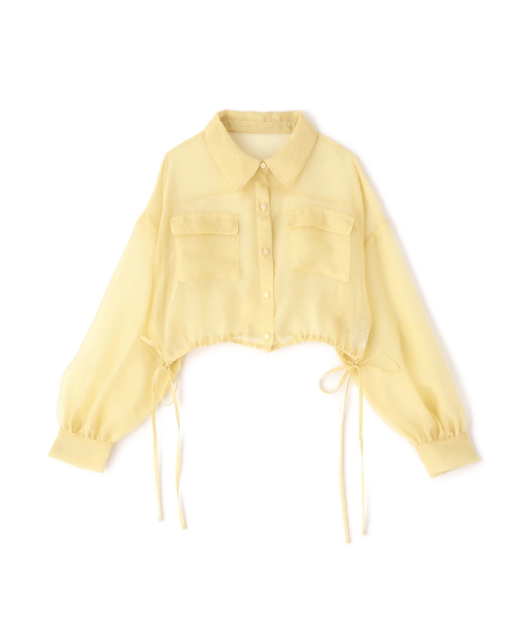  「裾ドロストショート丈シアーシャツ」|シャツ・ブラウス|