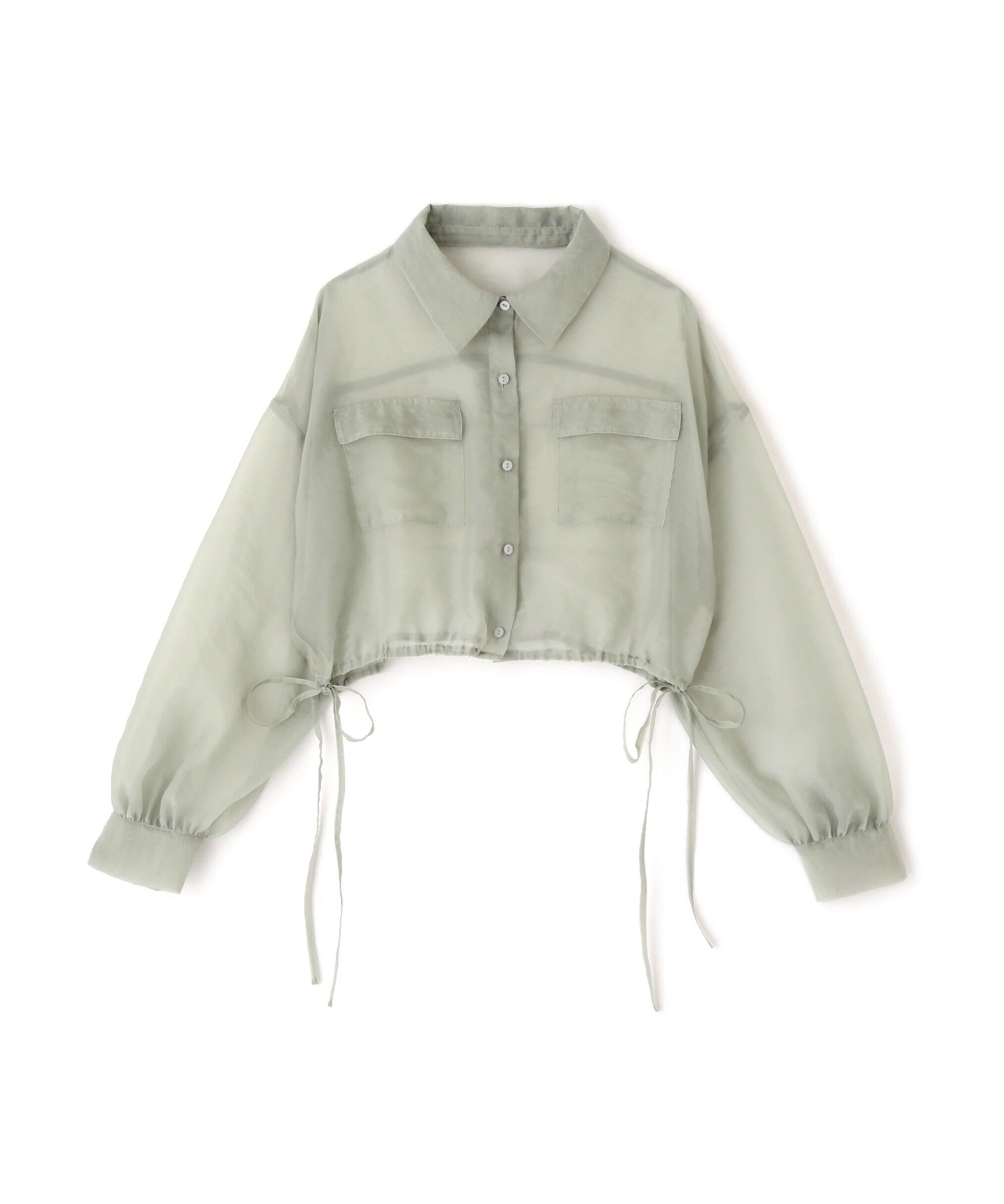  「裾ドロストショート丈シアーシャツ」|シャツ・ブラウス|