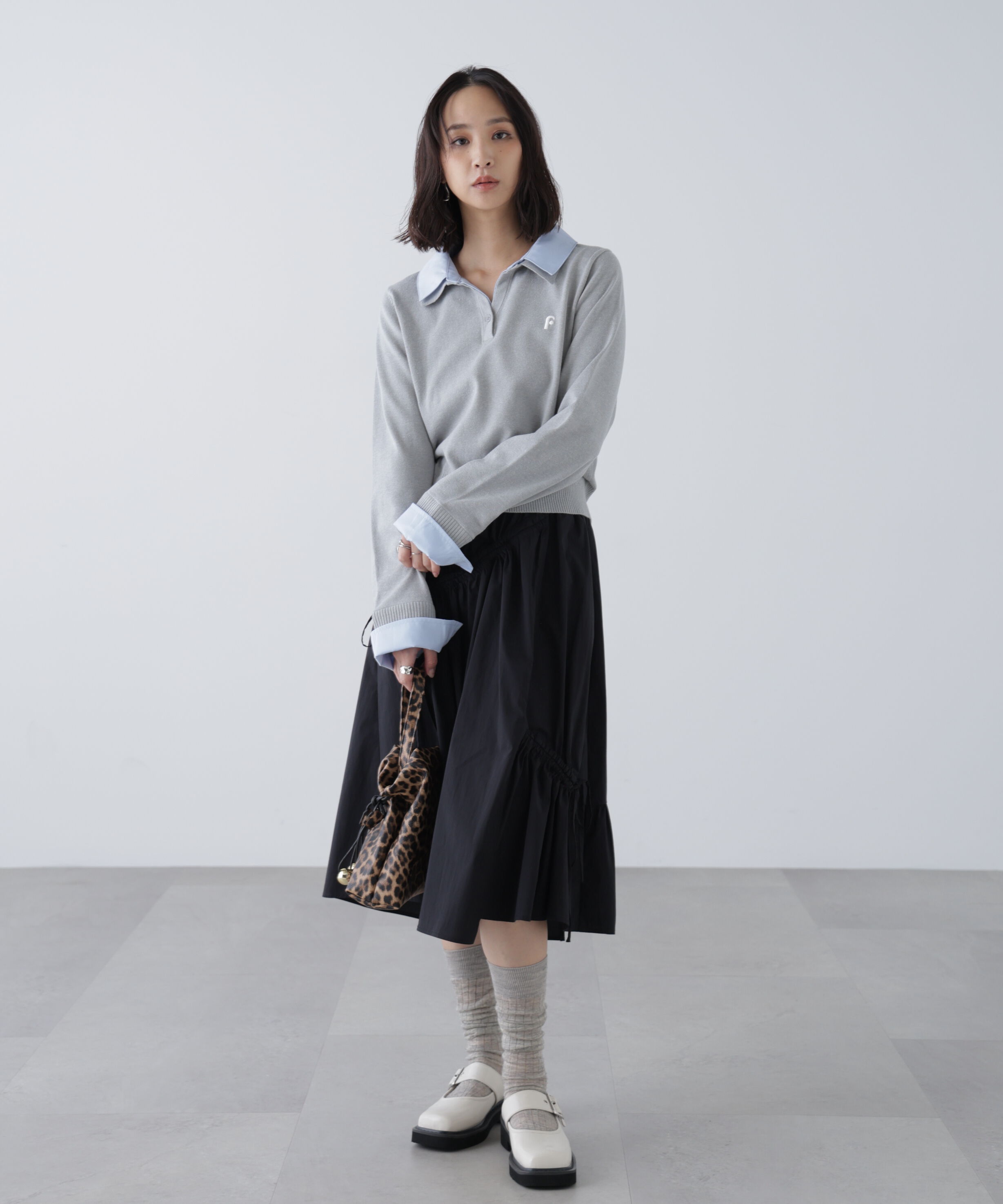  「アシメドロストリボンミディスカート」|スカート|