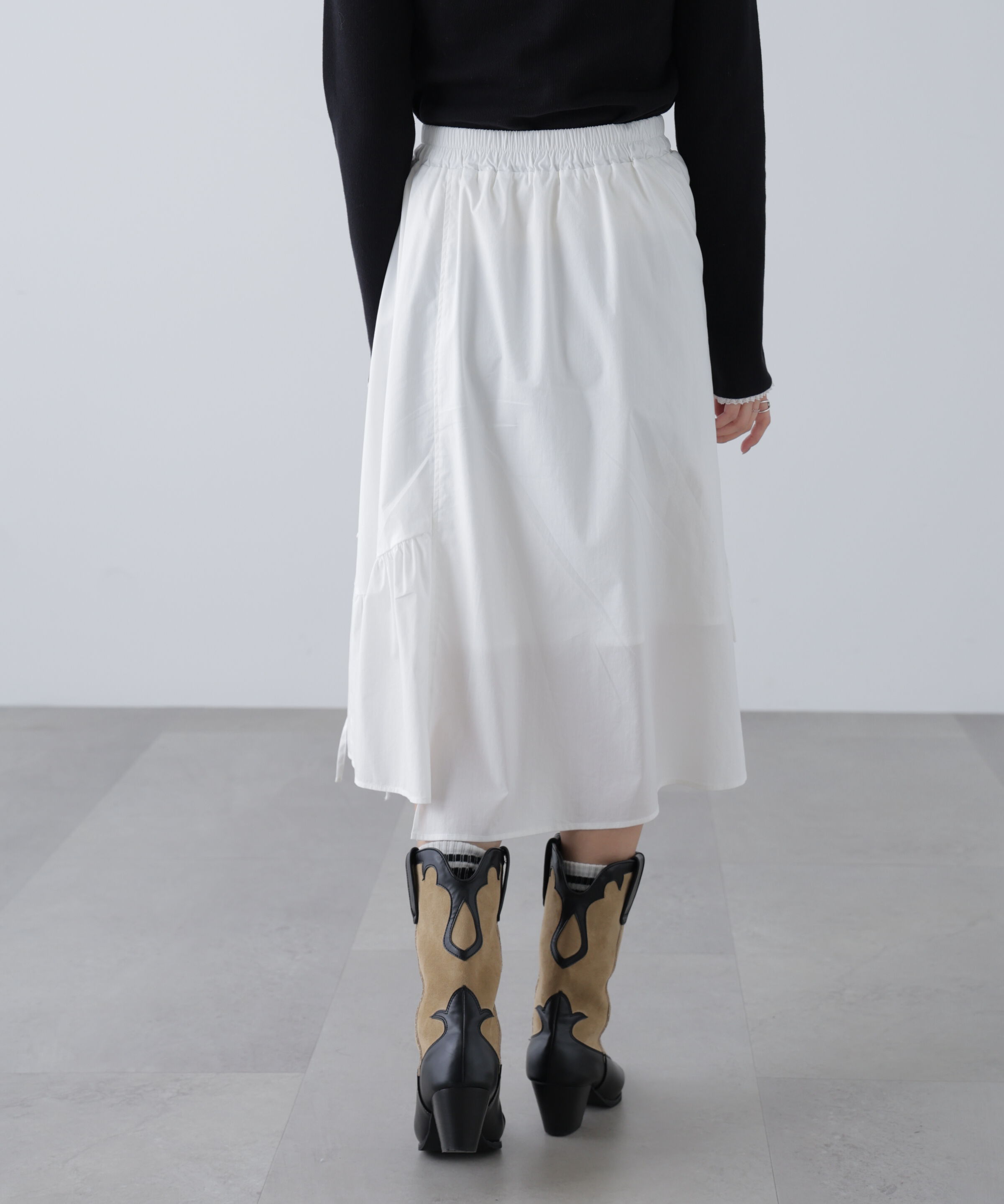  「アシメドロストリボンミディスカート」|スカート|