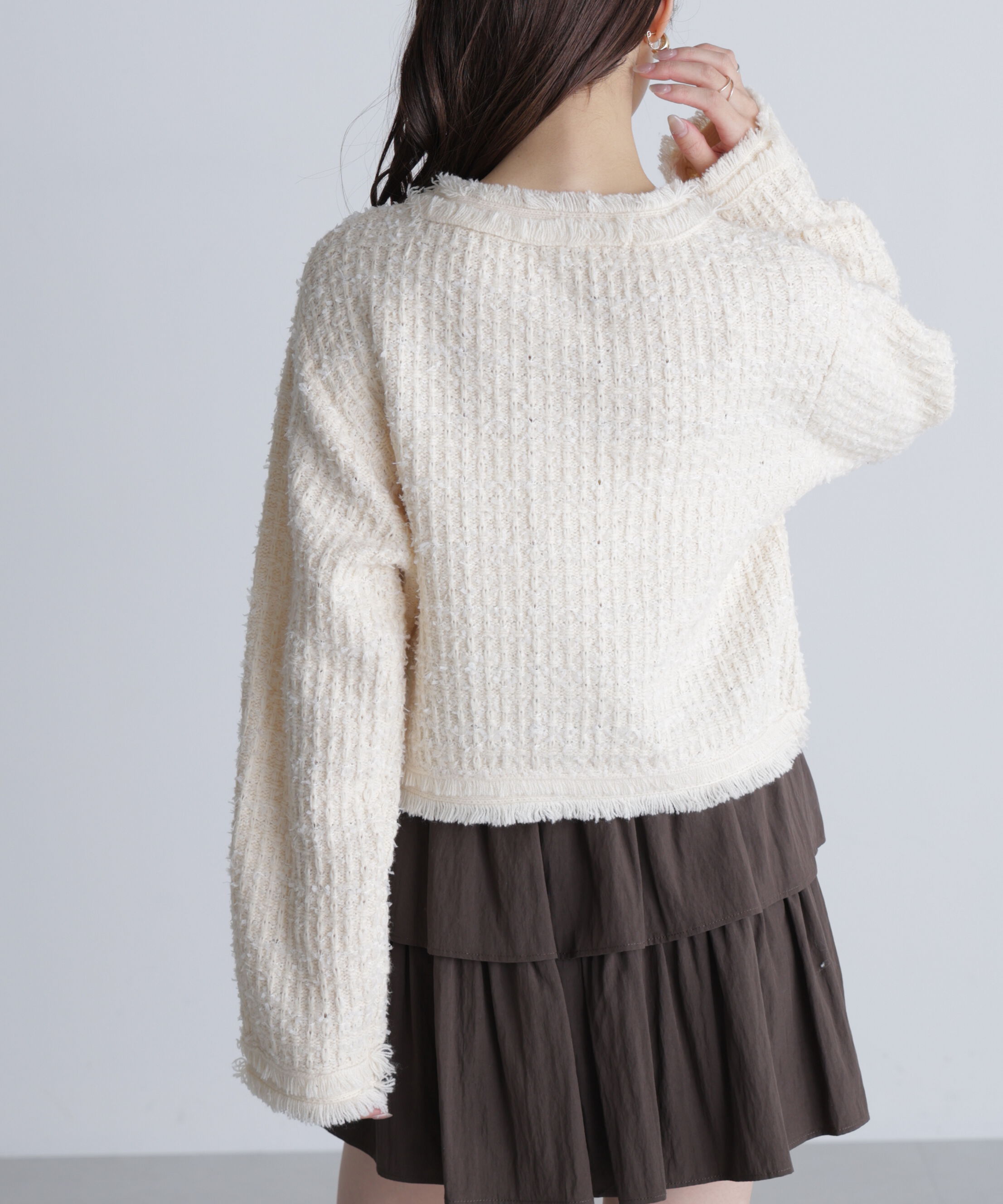  「ツィードニットカーディガン」|ニット・セーター|