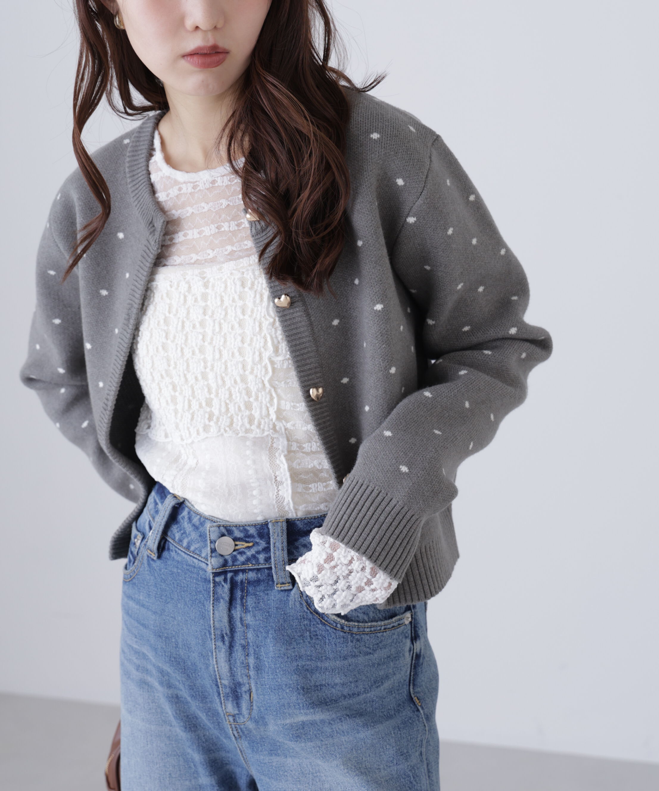  「パッチワークチュールレースカットソー」|Tシャツ・カットソー|