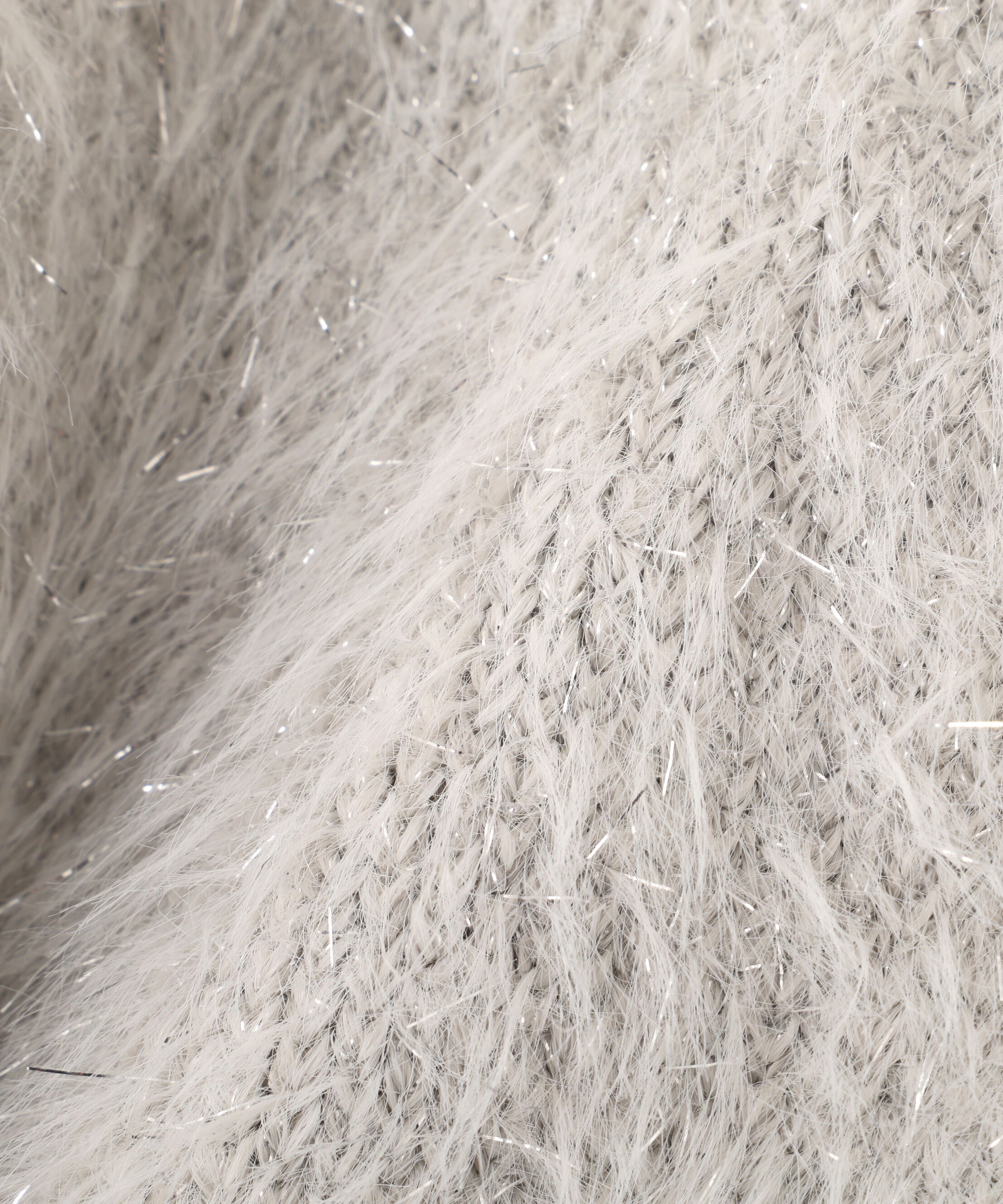  「ラメフェザービッグカラーニットブルゾン」|ニット・セーター|