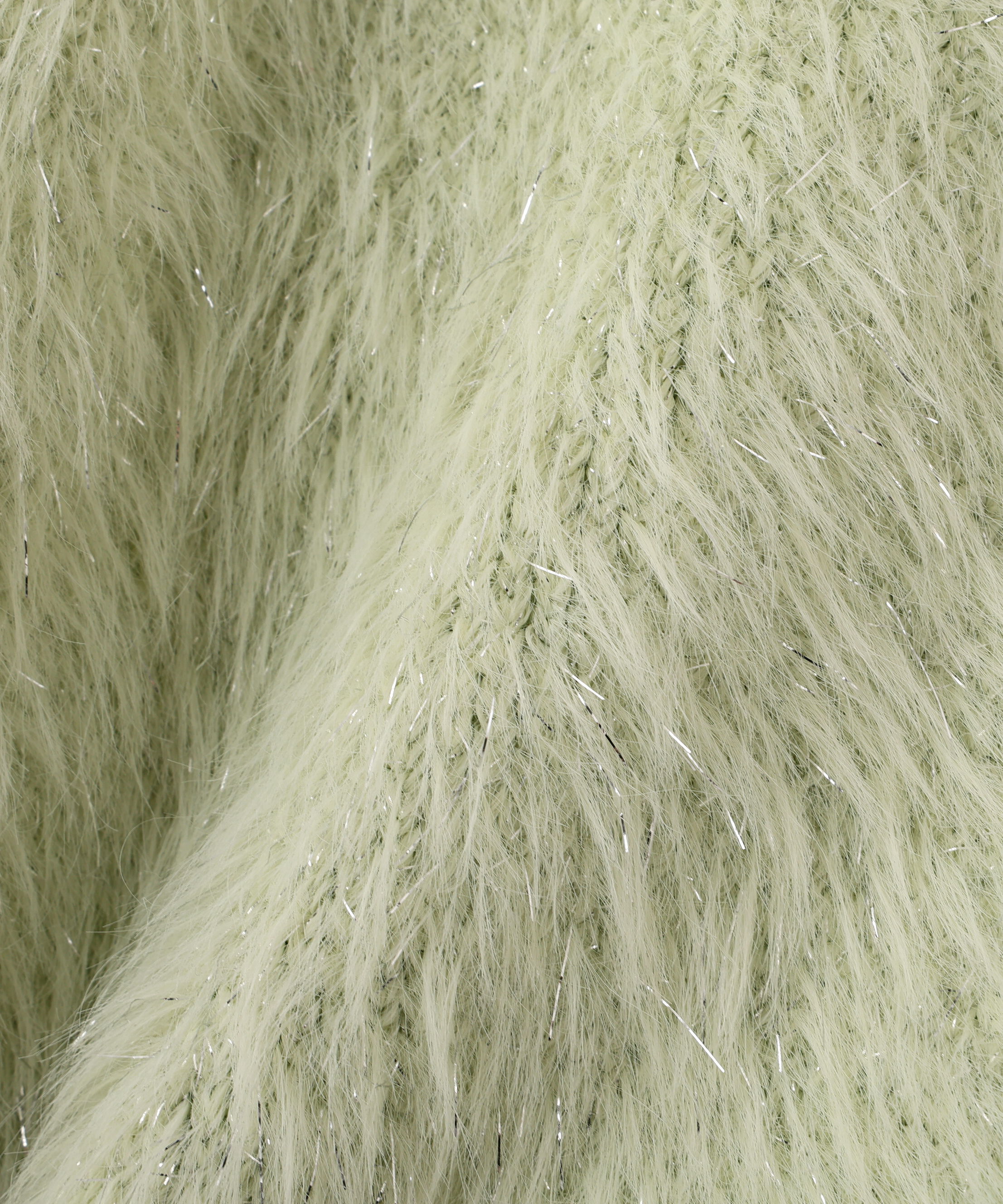  「ラメフェザービッグカラーニットブルゾン」|ニット・セーター|