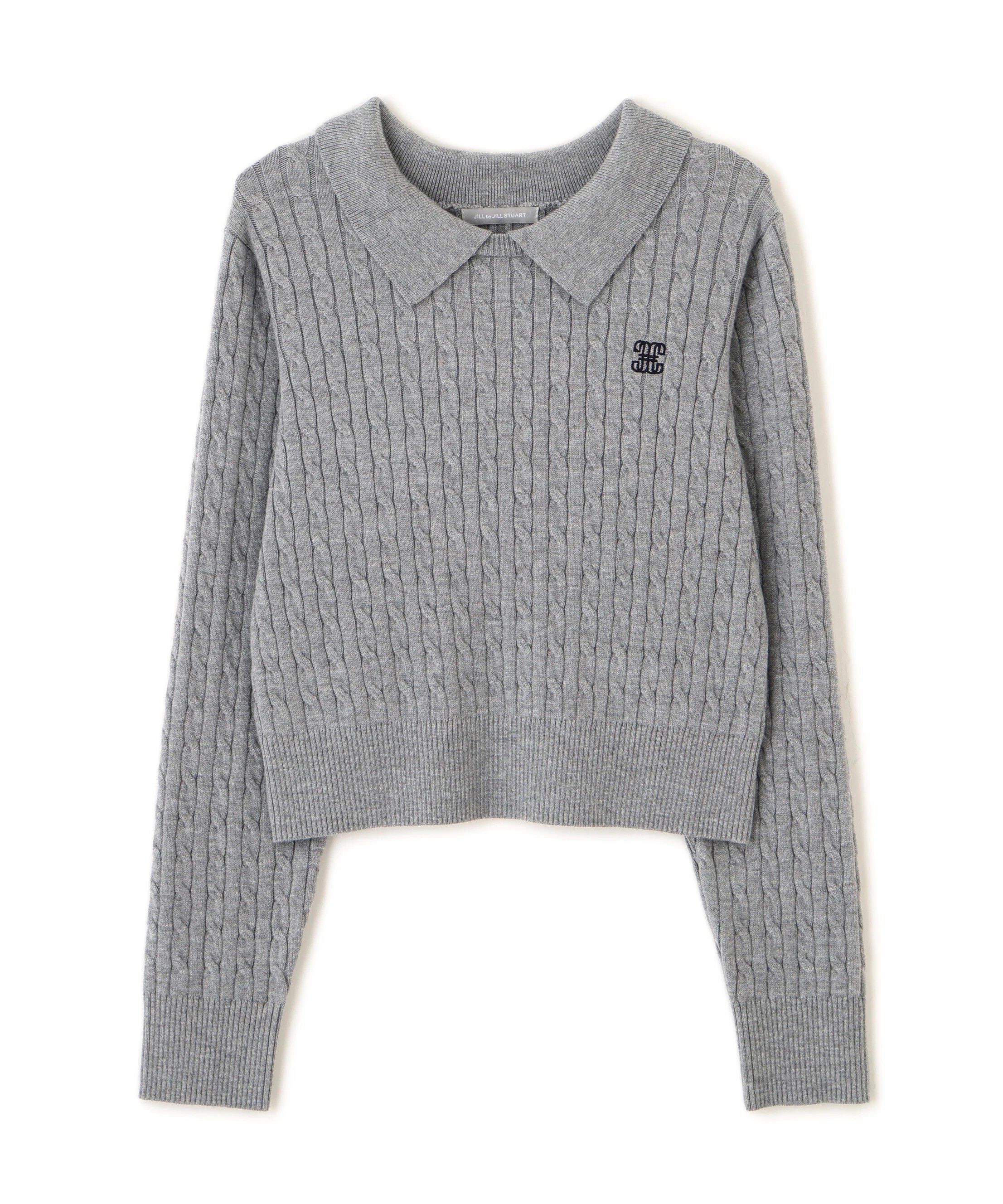  「レイヤード衿ケーブルニット」|ニット・セーター|