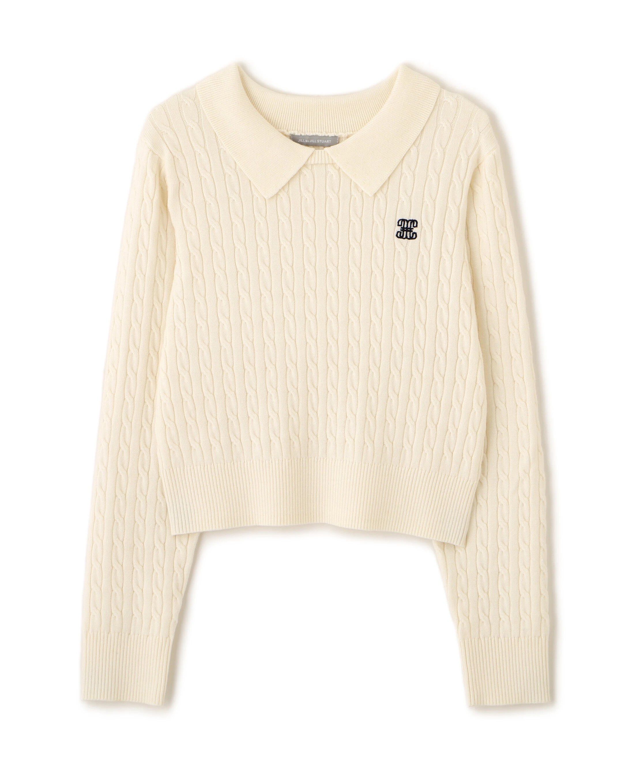  「レイヤード衿ケーブルニット」|ニット・セーター|