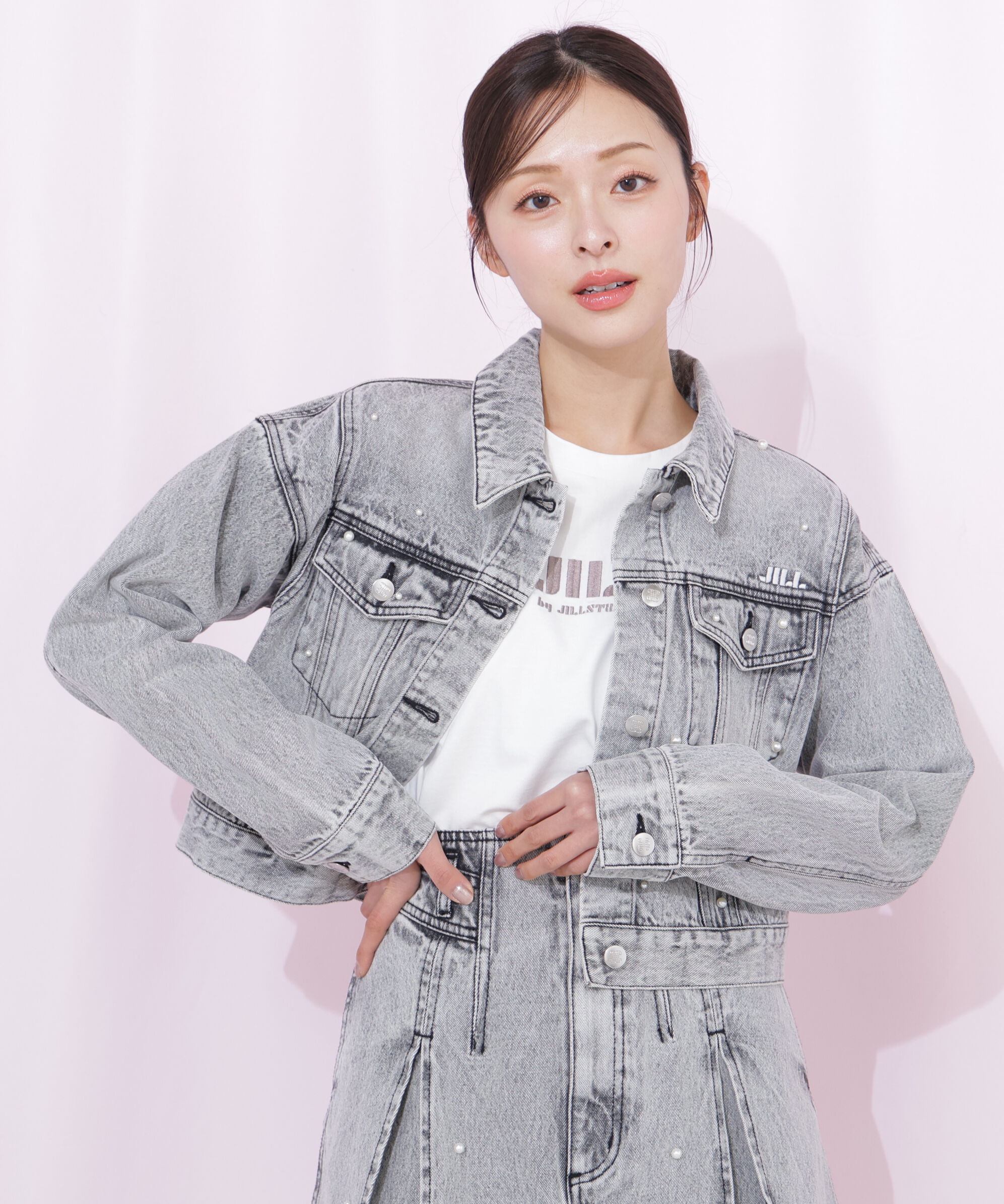  「構築パネルデニムジャケット」|その他|グレー