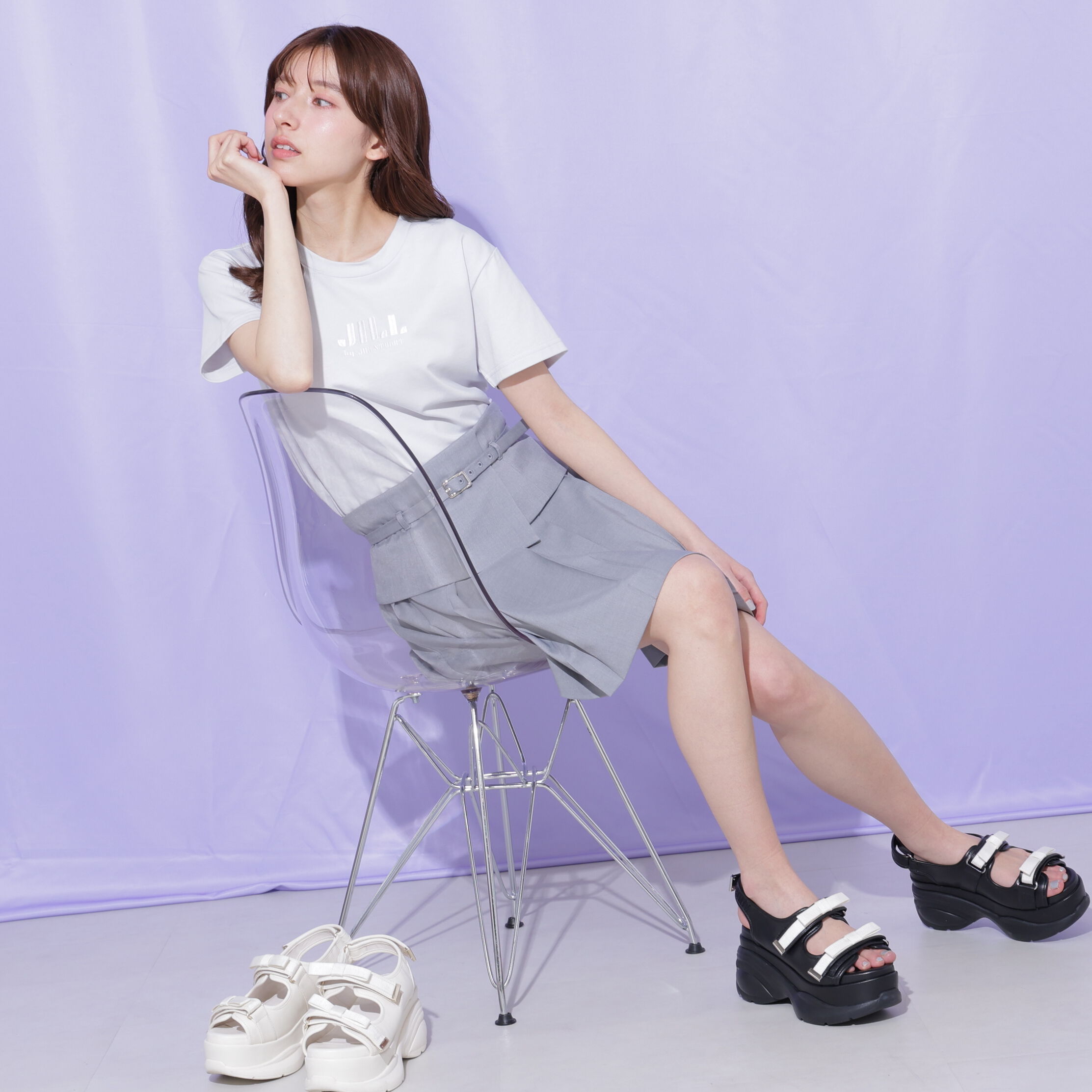  「ウエストマークプリーツミニスカート」|スカート|