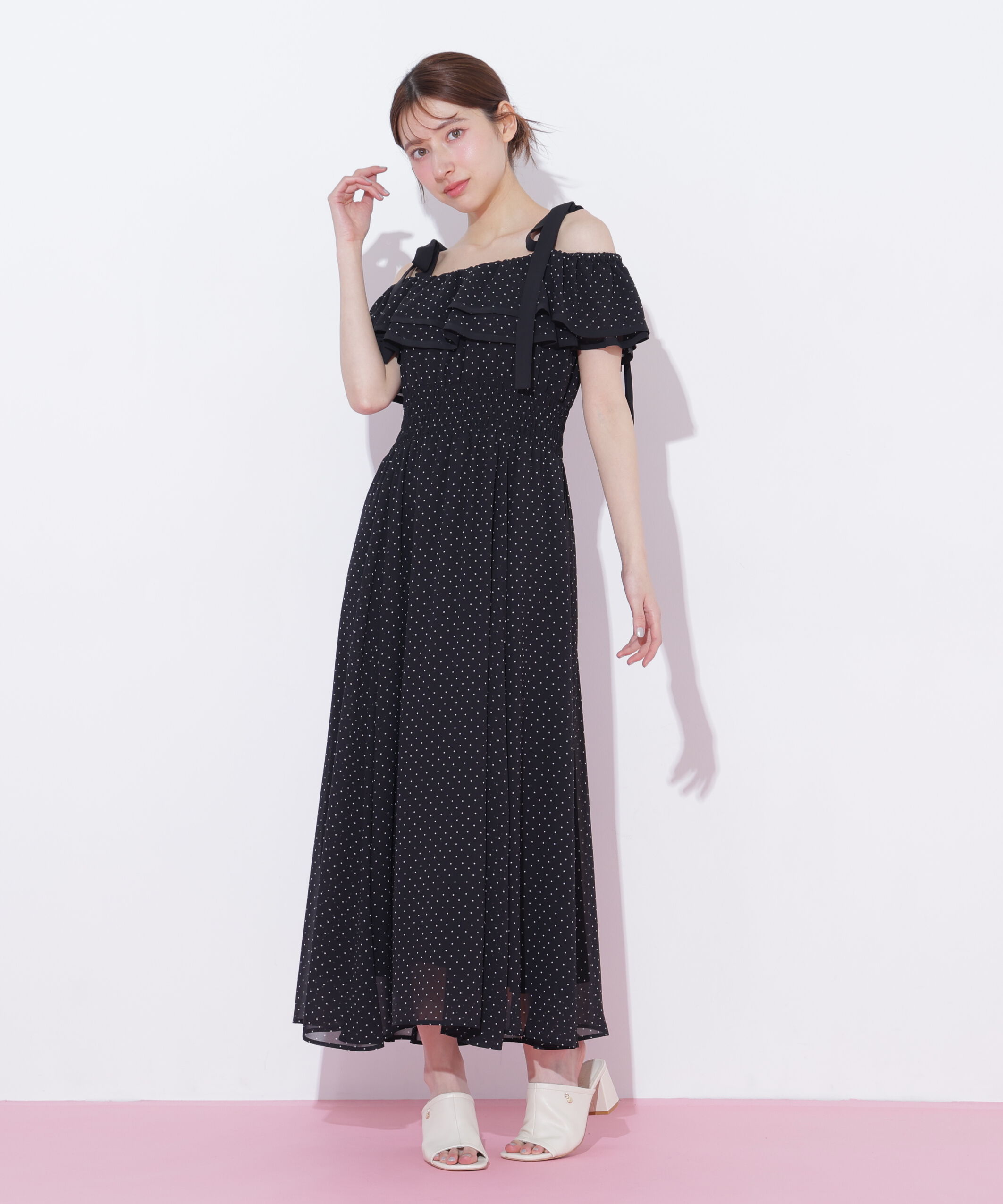  「パイピングフリルキャミワンピース」|ワンピース|