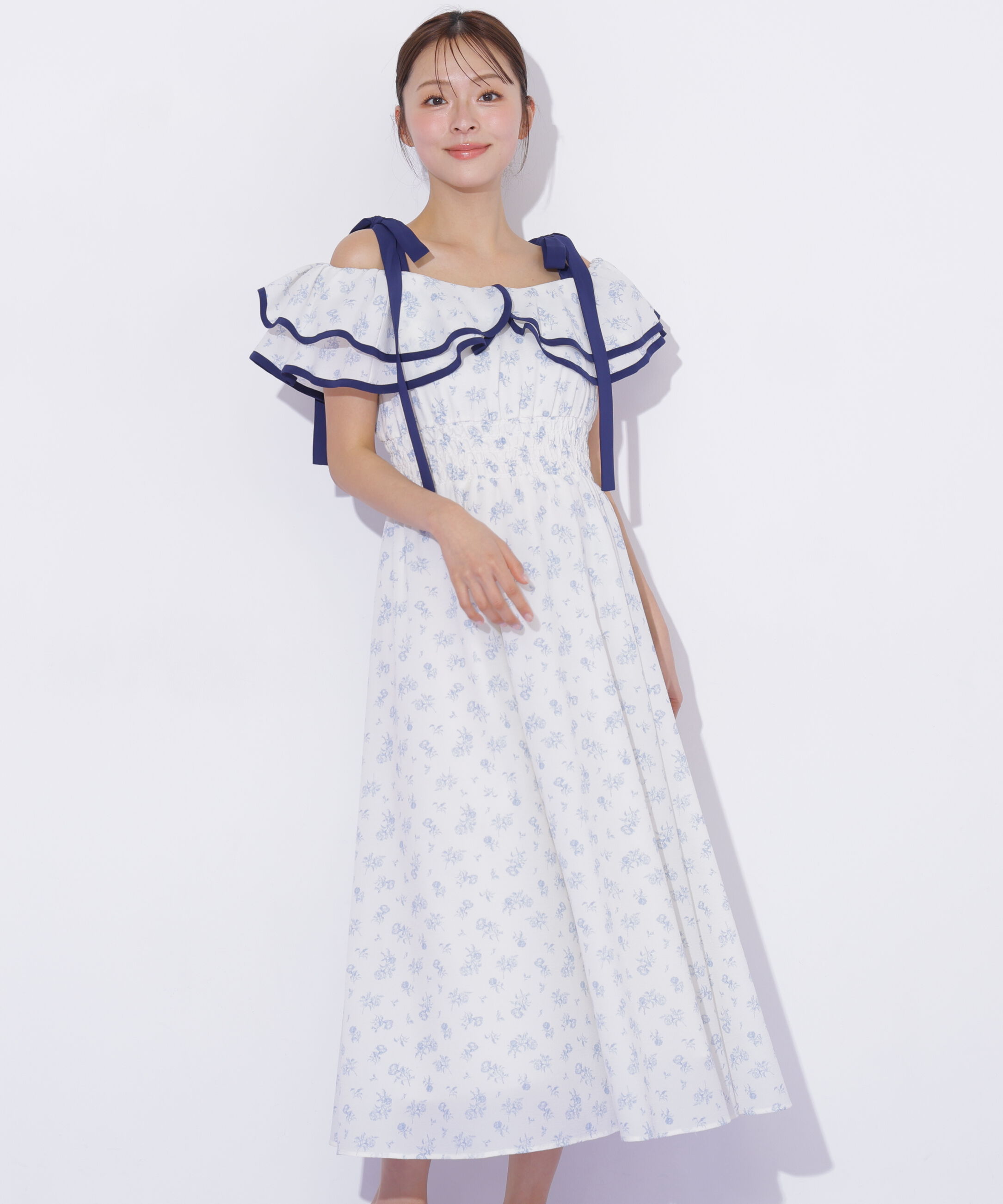  「パイピングフリルキャミワンピース」|ワンピース|