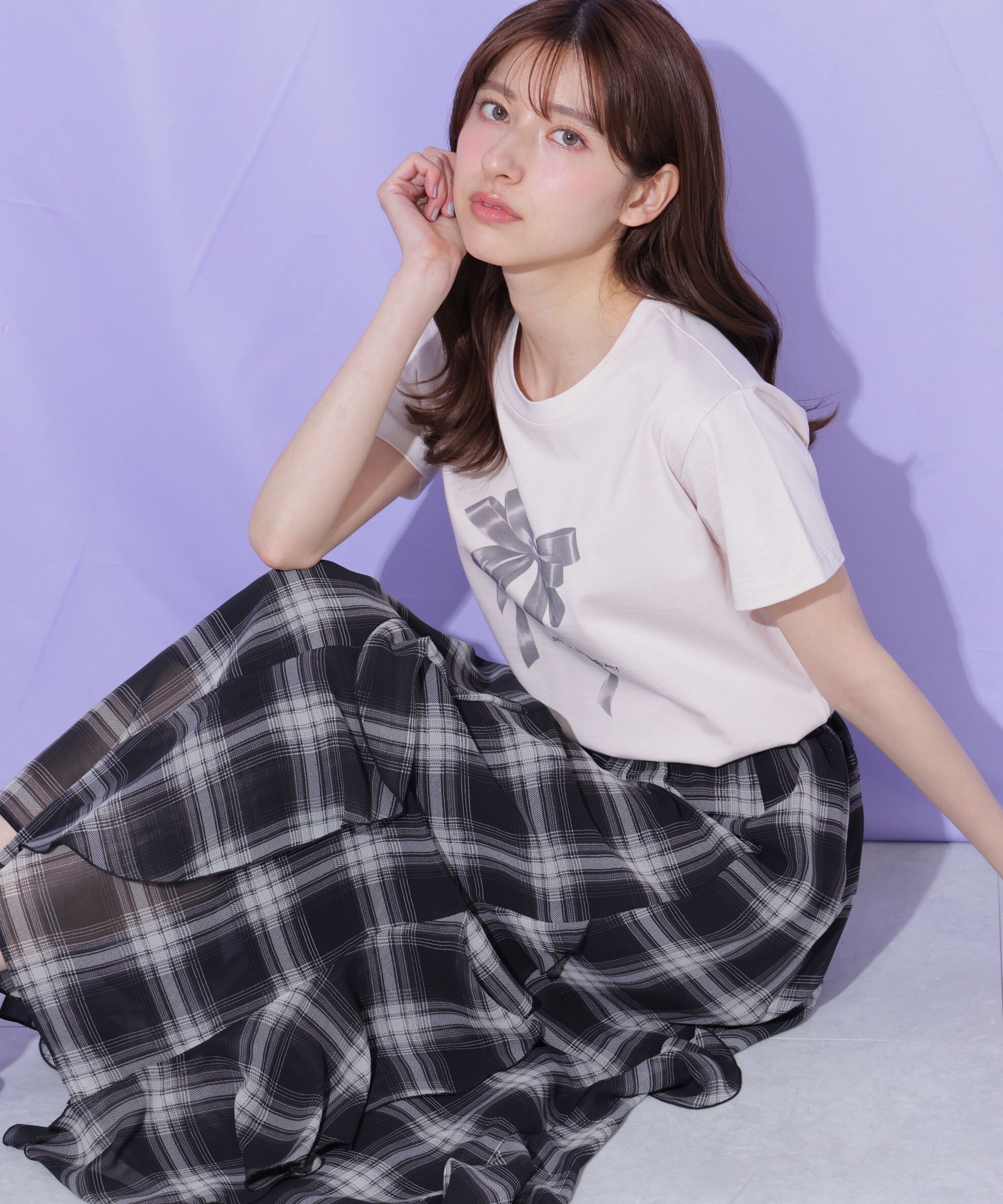  「フォトジェニックリボンTシャツ」|Tシャツ・カットソー|ピンク