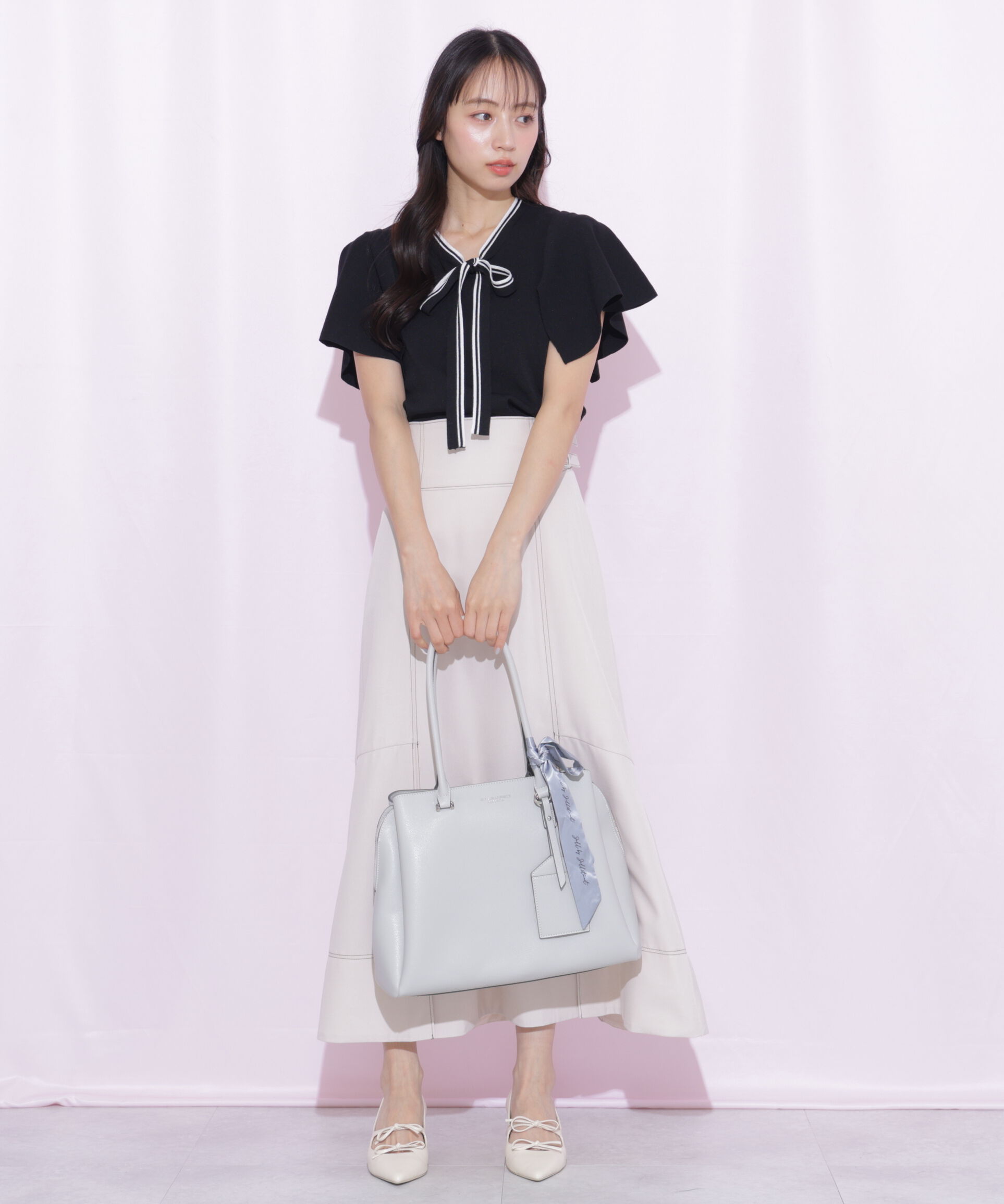  「フレアスリーブボウタイニット」|ニット・セーター|