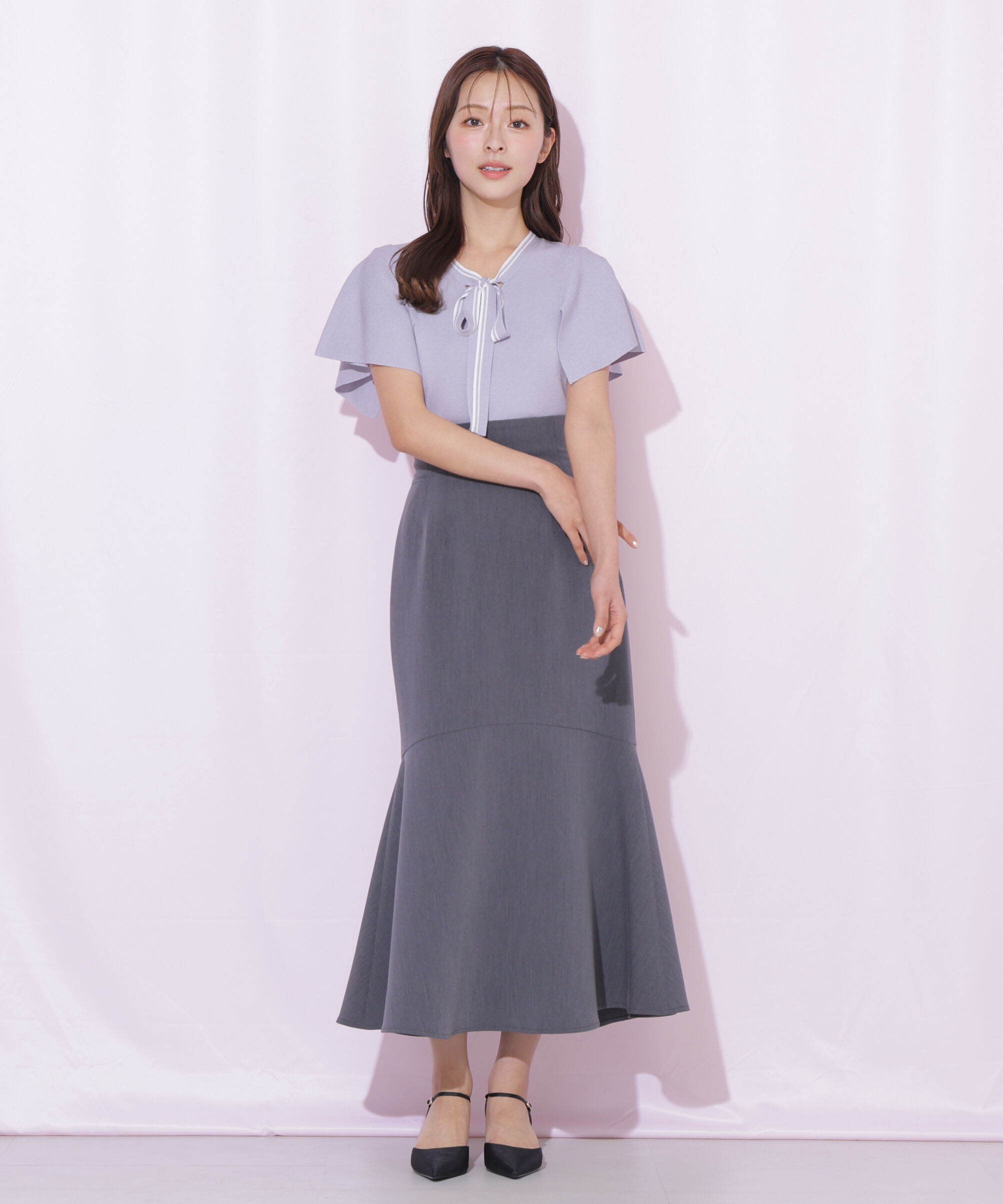  「フレアスリーブボウタイニット」|ニット・セーター|