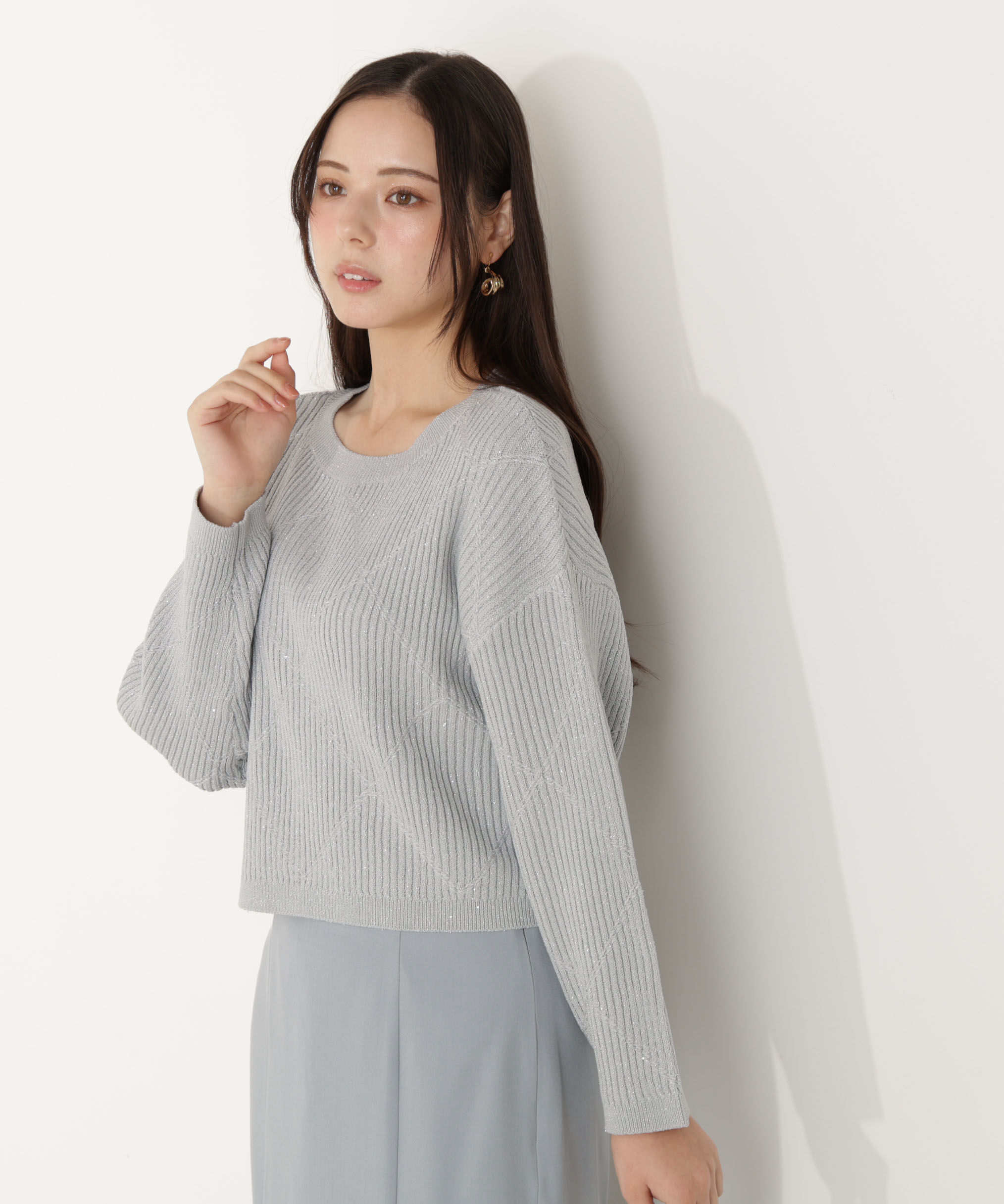 PROPORTION BODY DRESSING「ラメ入りアイレットボクシーニット」|ニット・セーター|