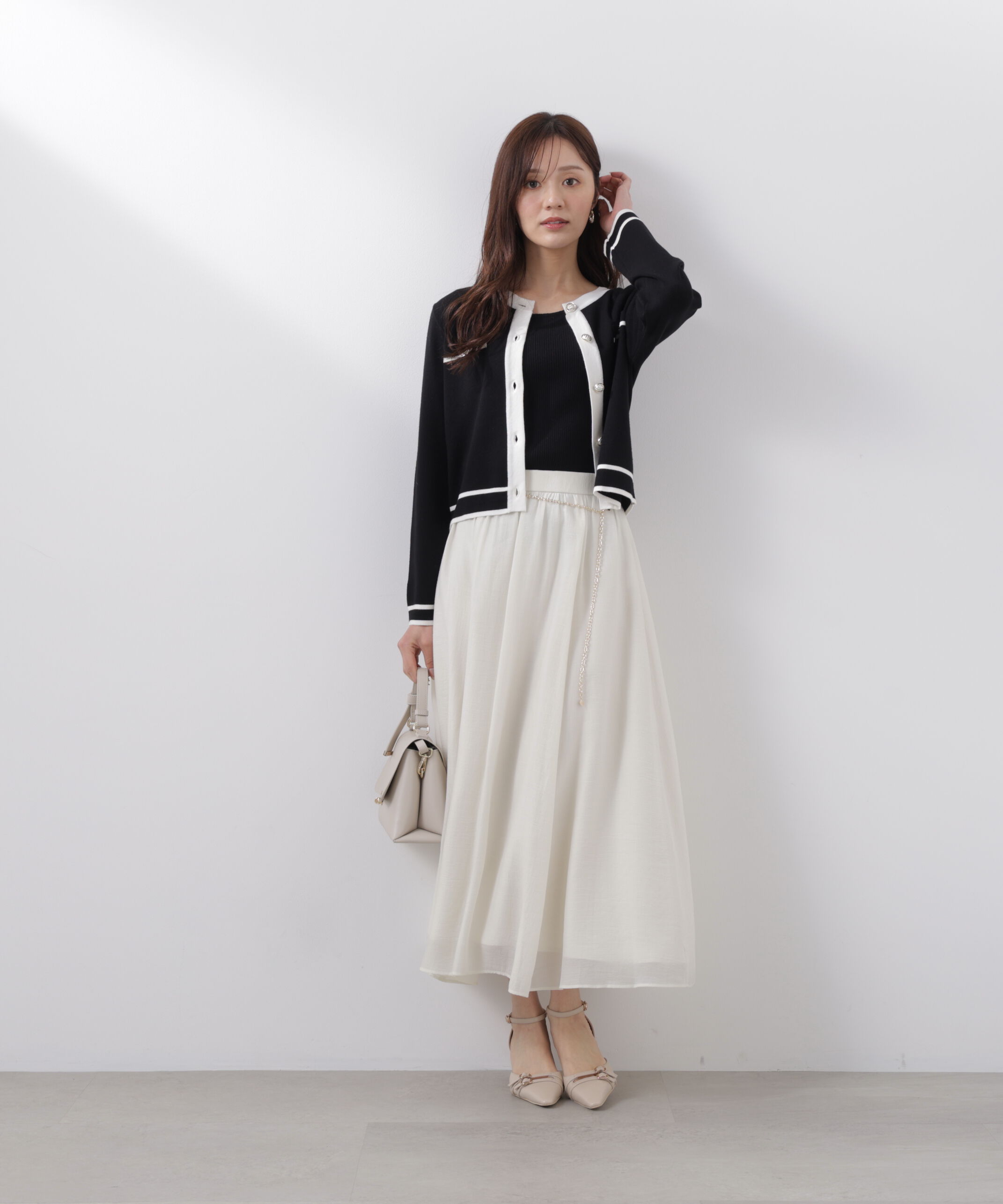 PROPORTION BODY DRESSING「チェーン付きギャザースカート　26SS」|スカート|