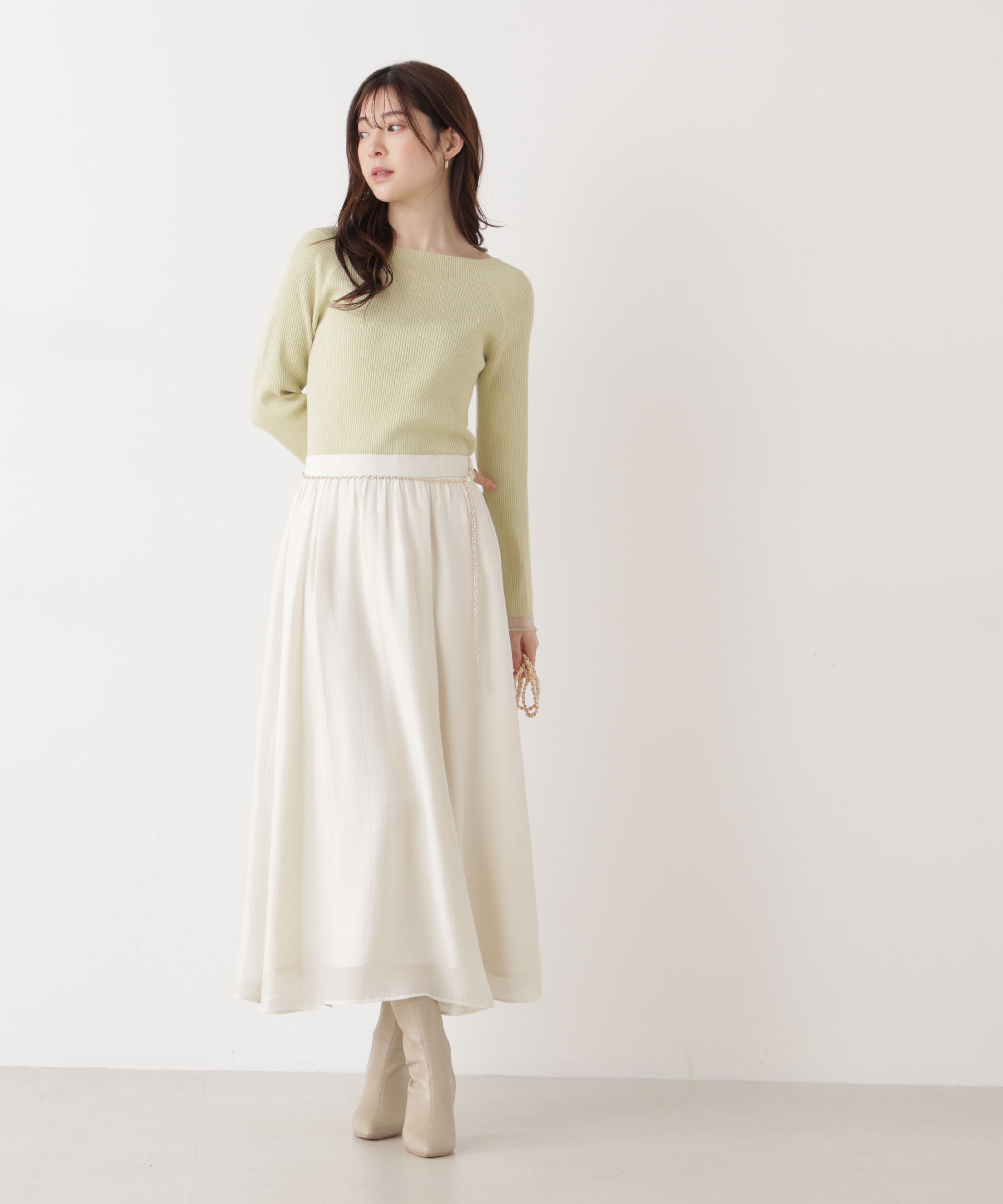 PROPORTION BODY DRESSING「チェーン付きギャザースカート　26SS」|スカート|