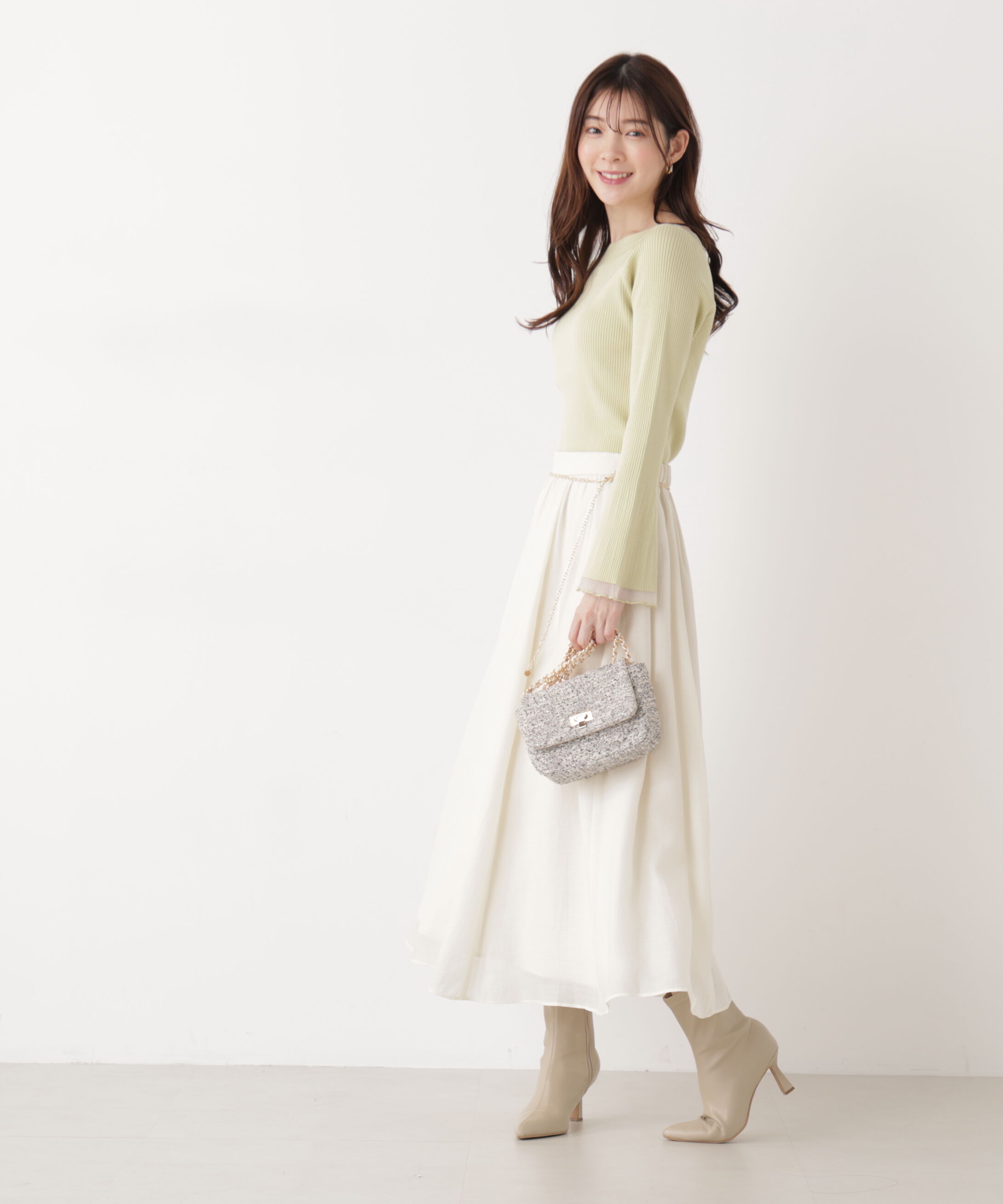 PROPORTION BODY DRESSING「チェーン付きギャザースカート　26SS」|スカート|