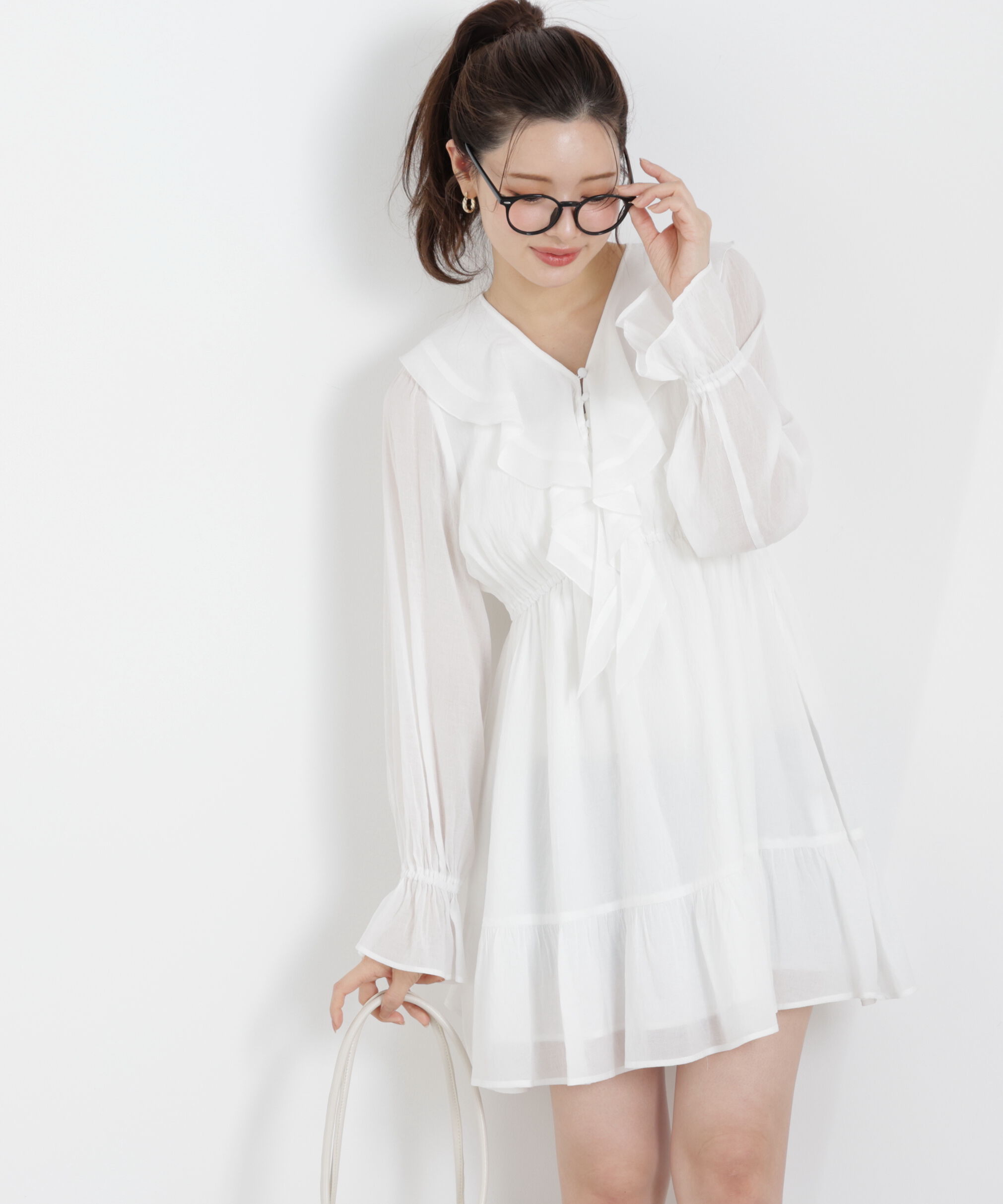 PROPORTION BODY DRESSING「《EDIT COLOGNE》ラッフルミニワンピース　26SS」|ワンピース|