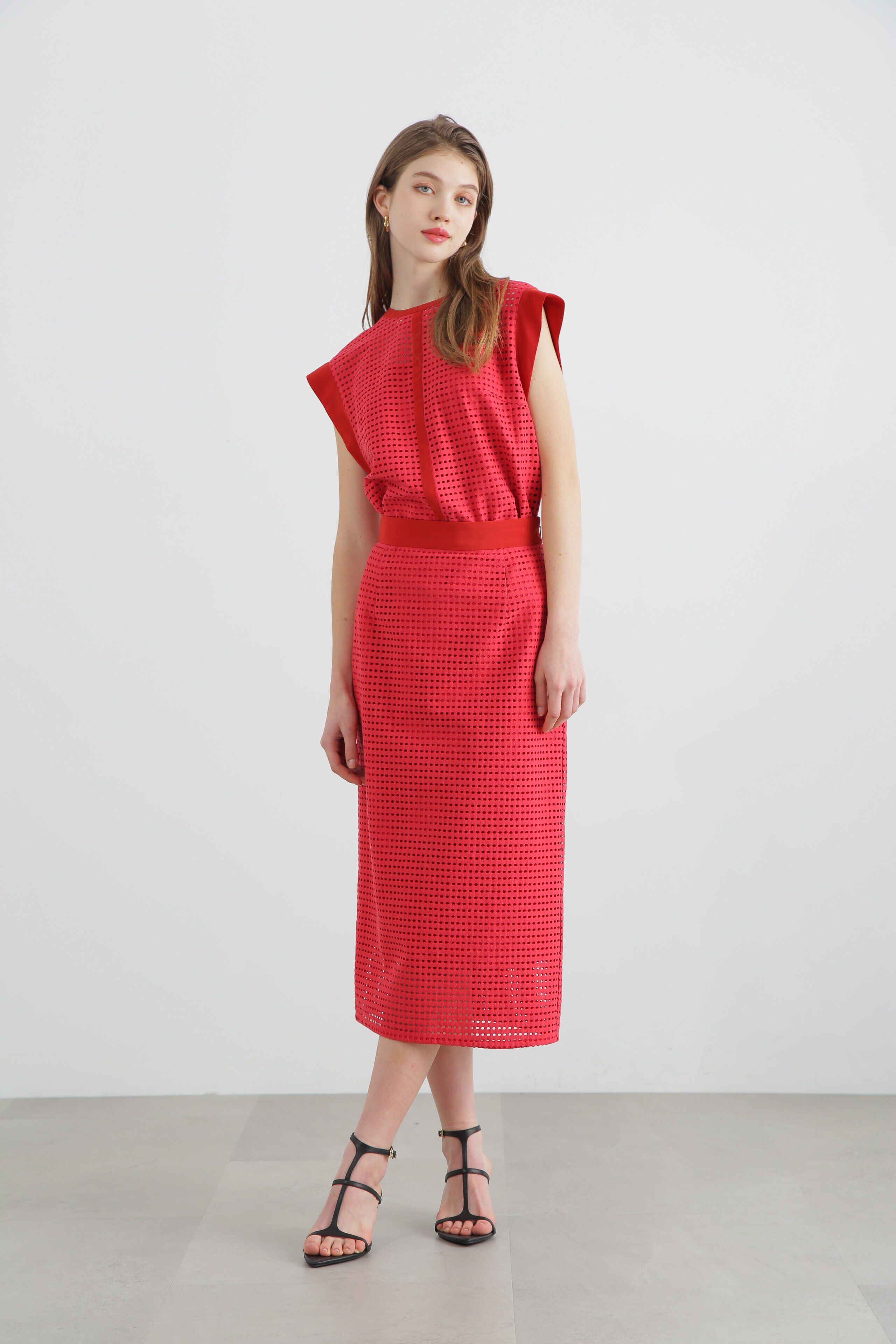  「◆ホールレースコンビタイトスカート」|スカート|