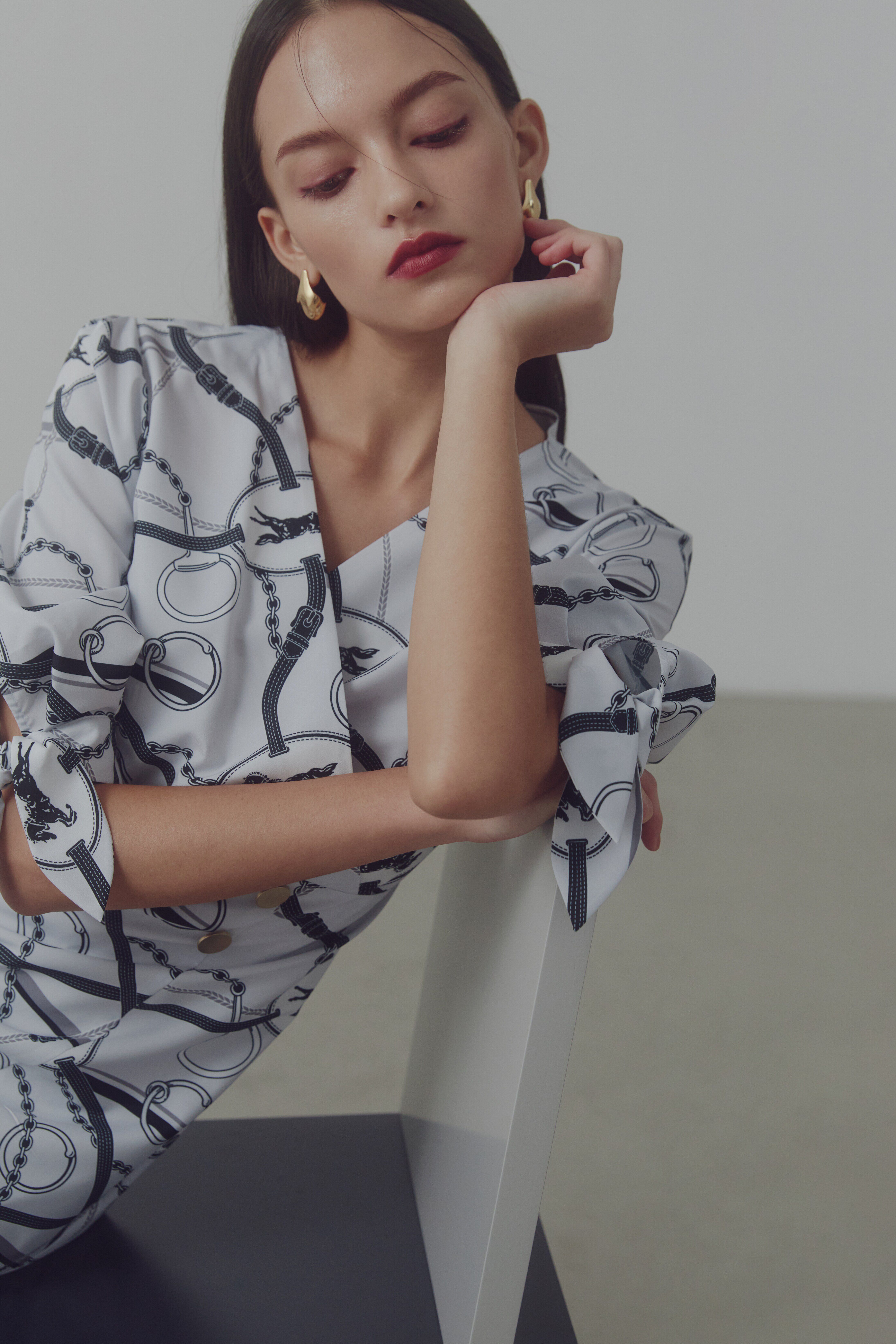  「◆ホースプレートプリントマーメイドワンピース」|ワンピース|