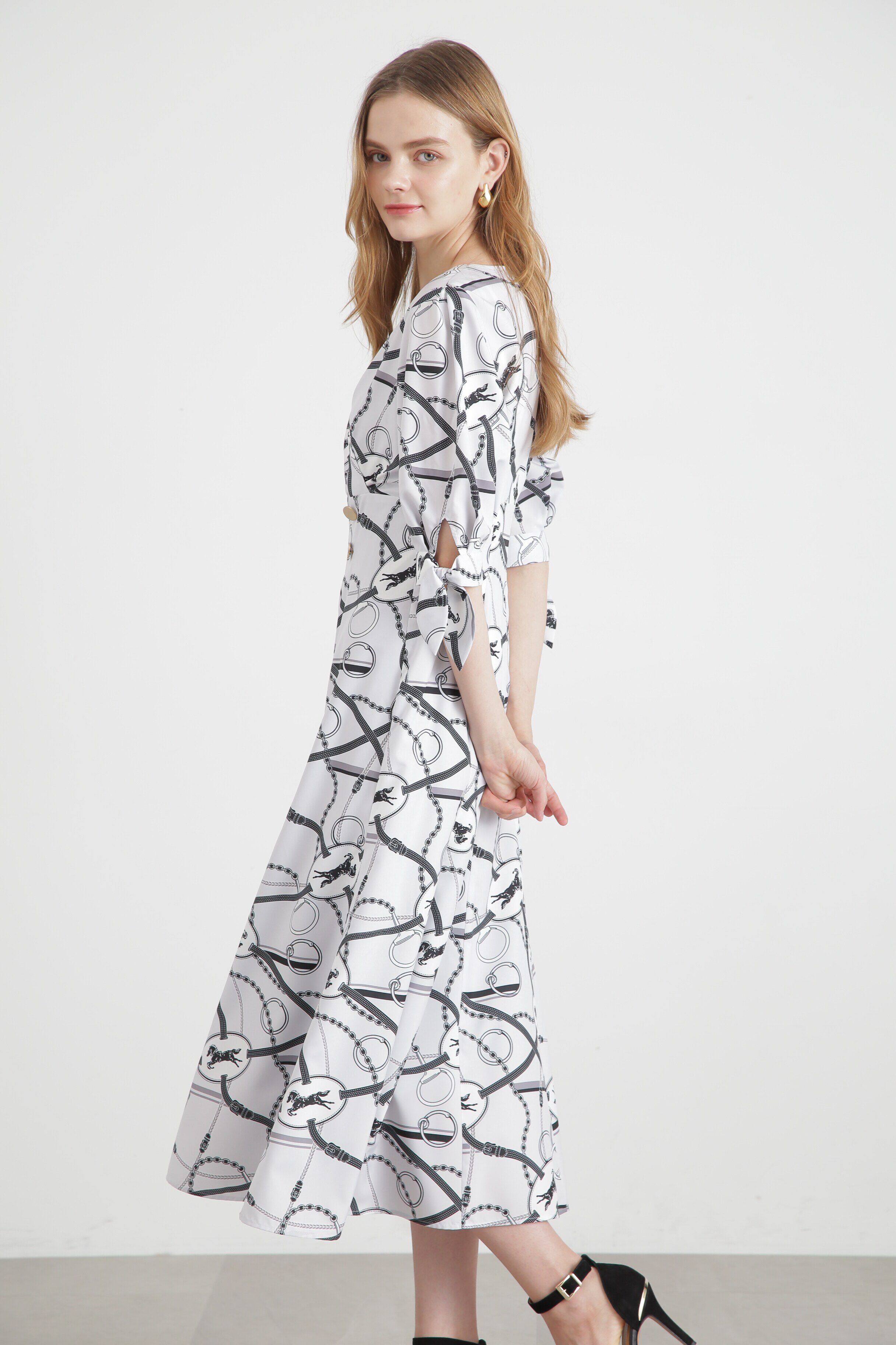  「◆ホースプレートプリントマーメイドワンピース」|ワンピース|