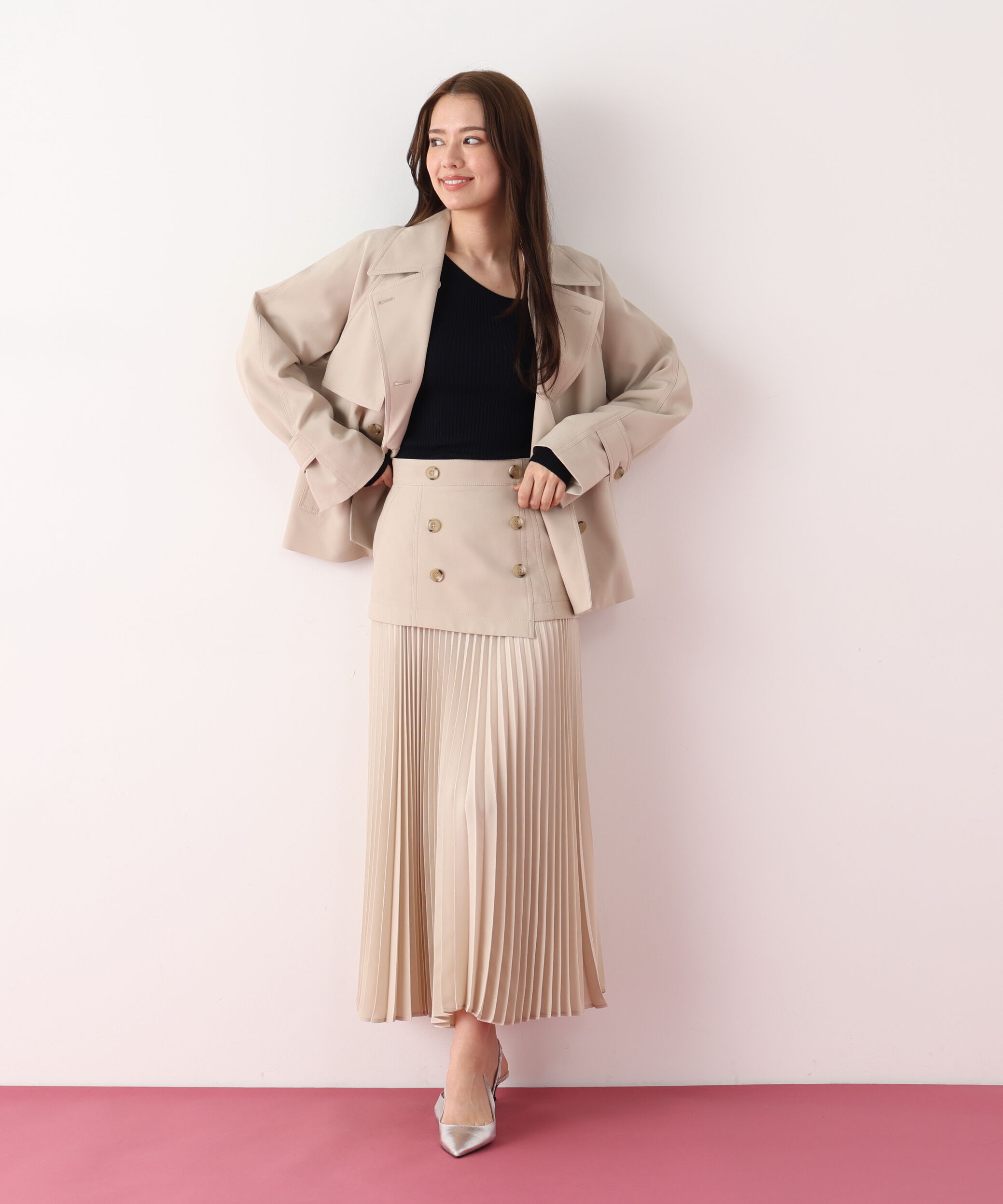  「ソフトオックスプリーツスカート」|スカート|