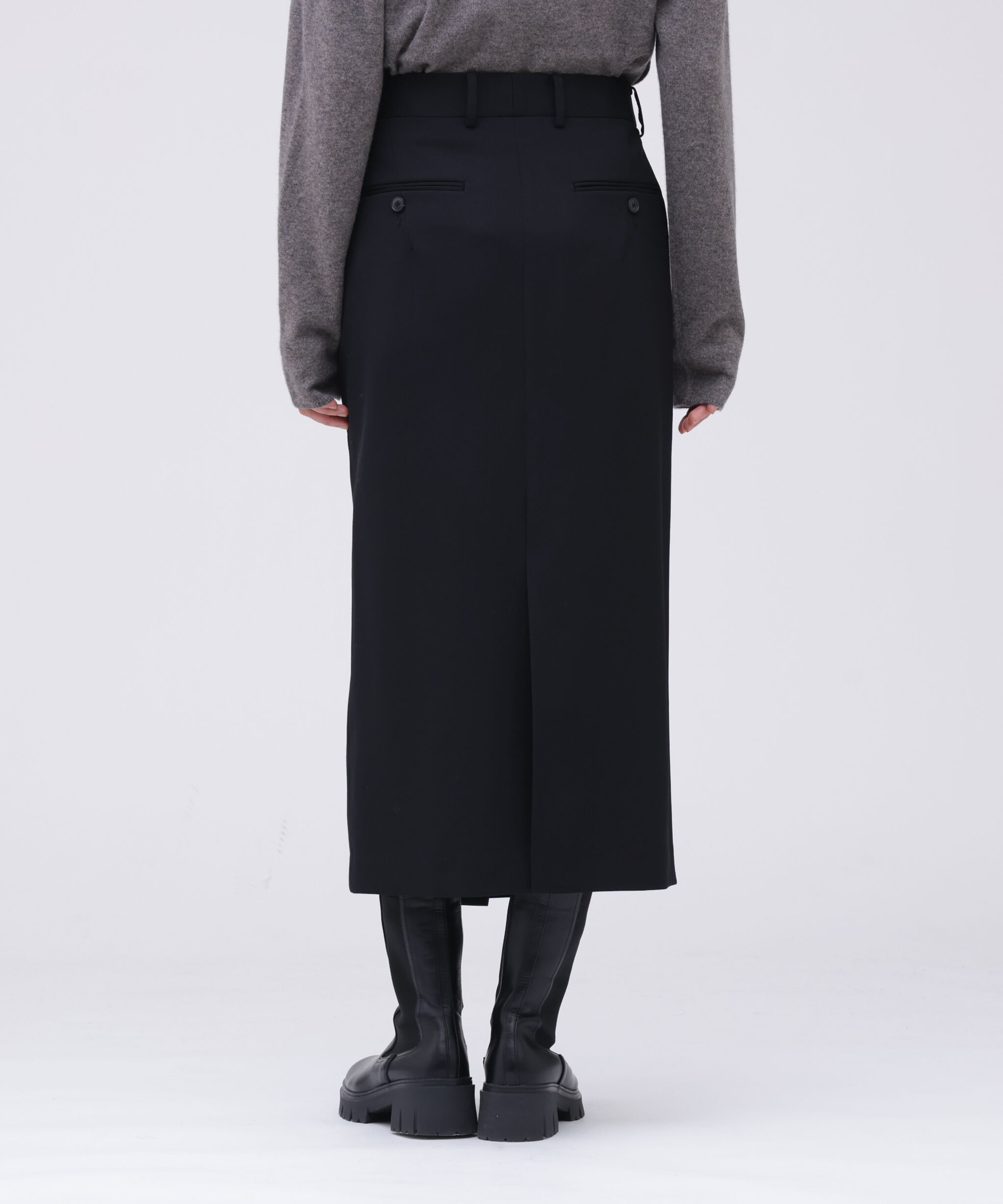 YLEVE 「YLEVE / MERINO WOOL TWILL WRAP SKIRT」|スカート|