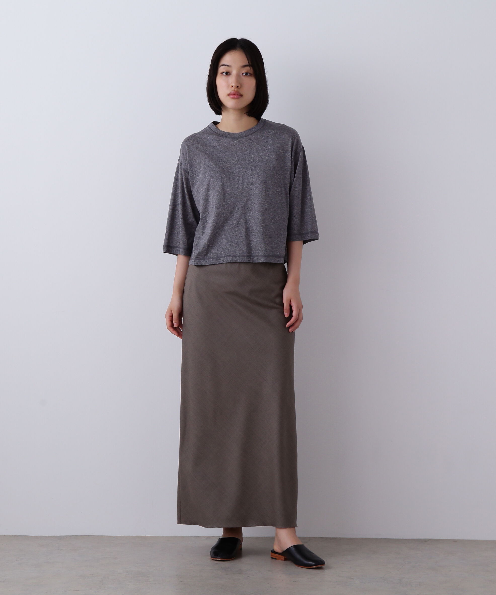 YLEVE 「YLEVE / SUPER120'S CHAMBRAY WOOL BIAS SKIRT」|スカート|