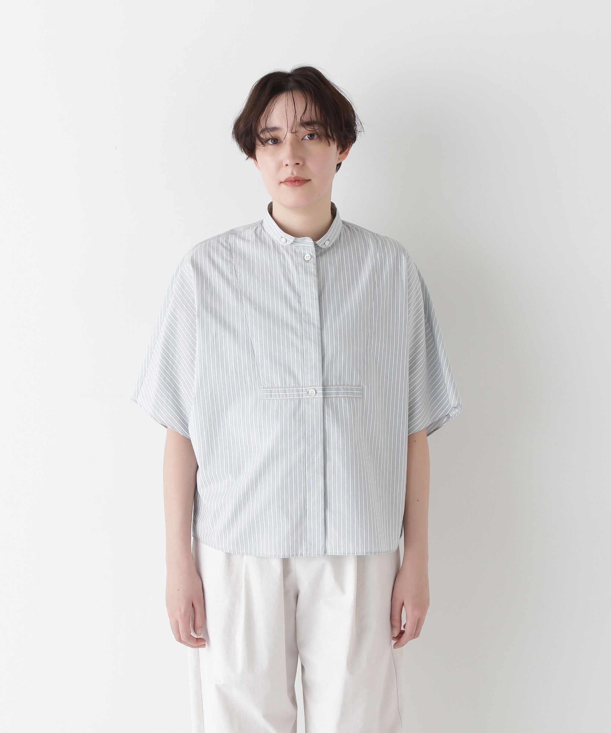  「◆ストライプローンカレンダードルマンボザムシャツ」|シャツ・ブラウス|