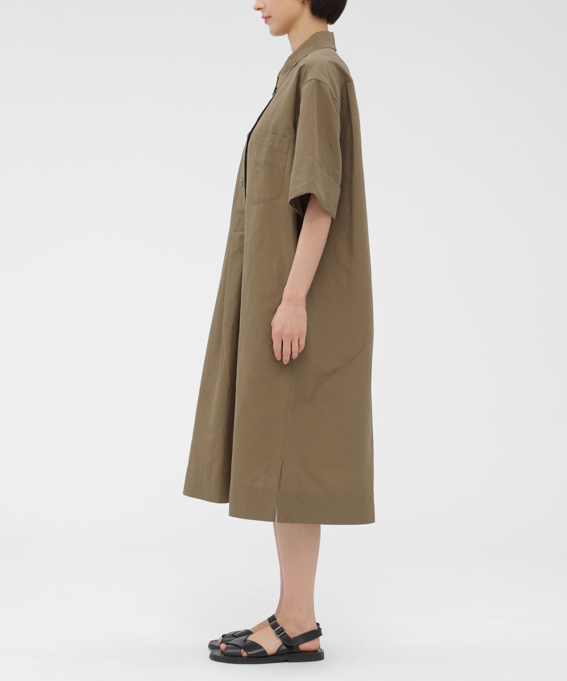  「COTTON LINEN PLAIN WEAVE DRESS」|ワンピース|