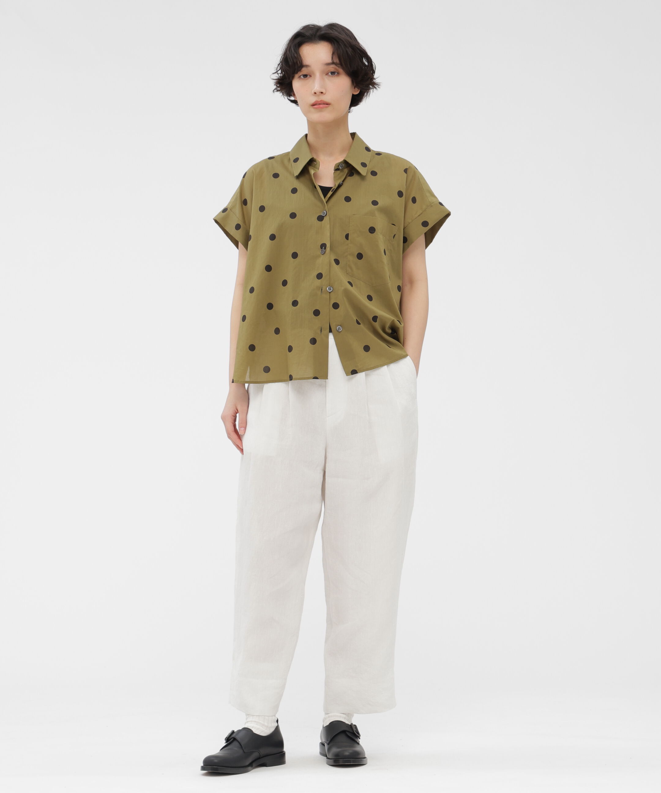  「POLKA DOT COTTON POPLIN SHIRT」|シャツ・ブラウス|