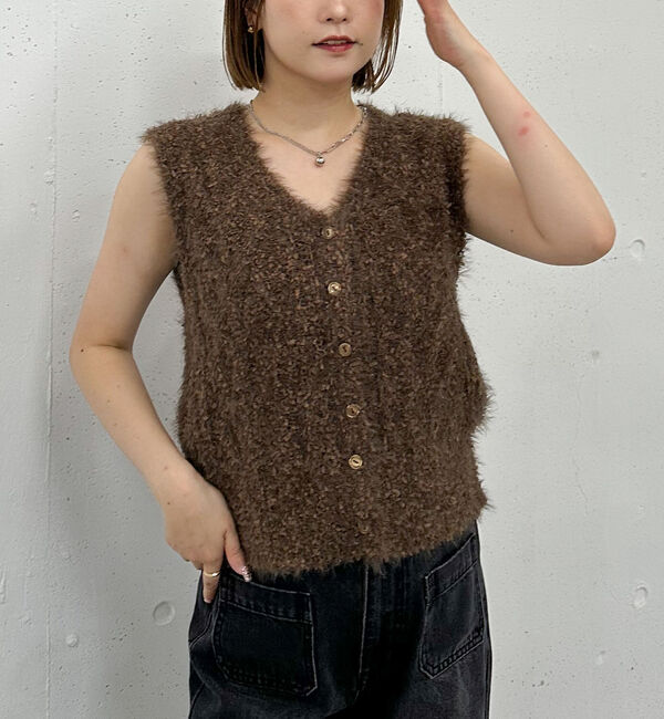 archives「ＭＩＸヤーンケーブルニットベスト」|ニット・セーター|