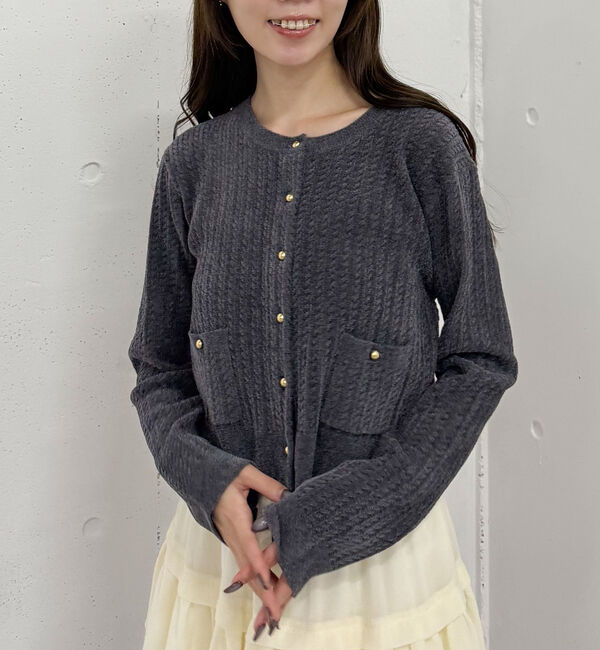 archives「モールケーブル金ボタンニットカーディガン」|カーディガン|