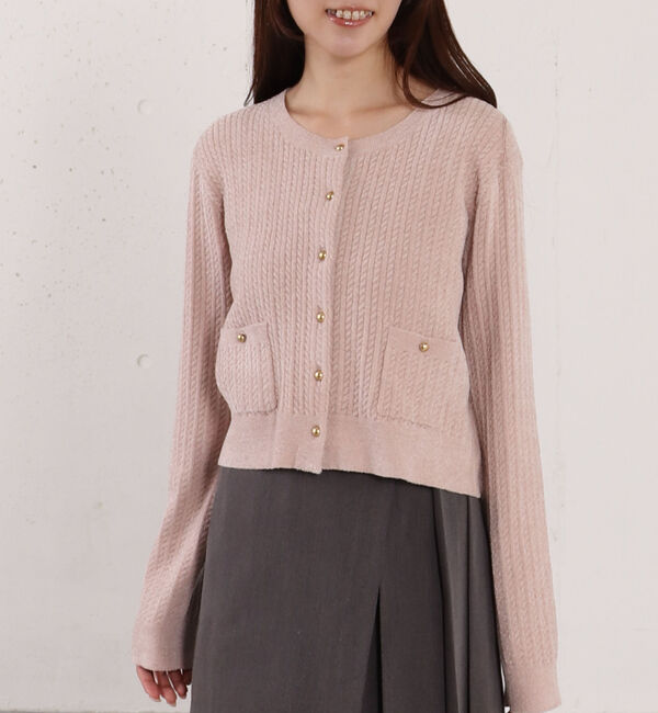 archives「モールケーブル金ボタンニットカーディガン」|カーディガン|