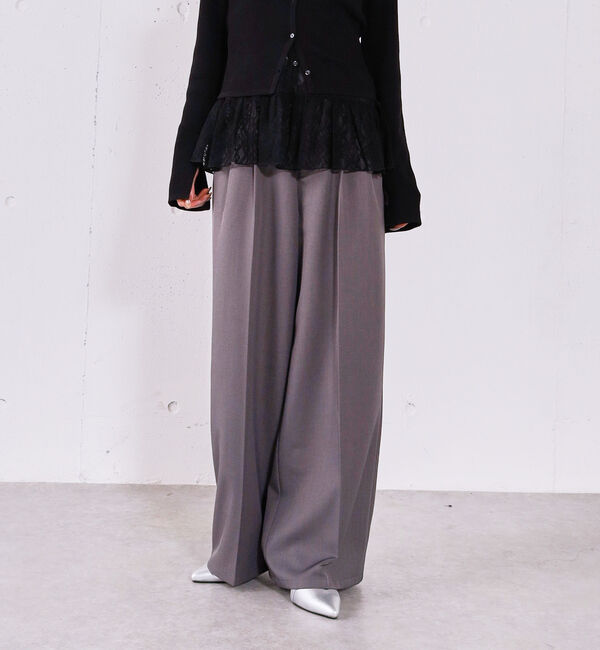 archives「【ＯＮかわ】ベルト付きタックワイドスラックス」|チノ|