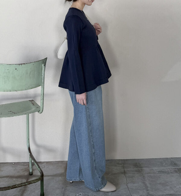 Doux archives「ワイドリブペプラムニットプルオーバー」|ニット・セーター|