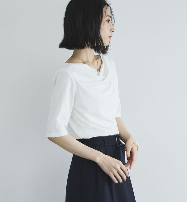 Doux archives「ニュアンスネック５分袖カットソー」|Tシャツ・カットソー|