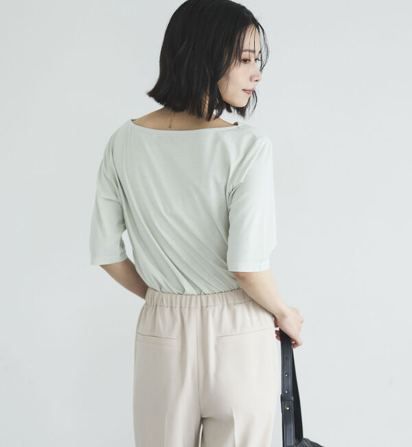 Doux archives「ニュアンスネック５分袖カットソー」|Tシャツ・カットソー|